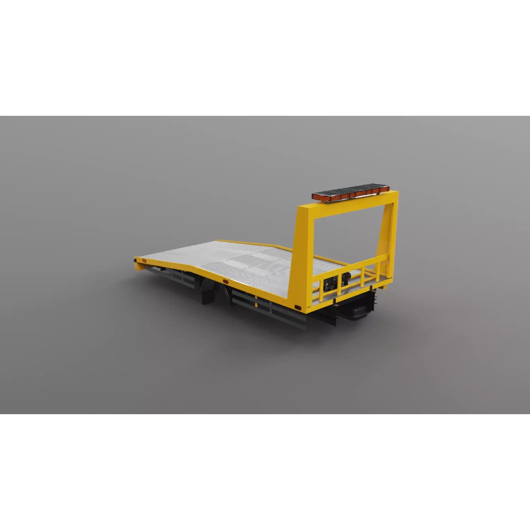 Car Transporter Flatbed Tow Truck 3D Model – Low Poly PBR Game Asset, FBX - View 21