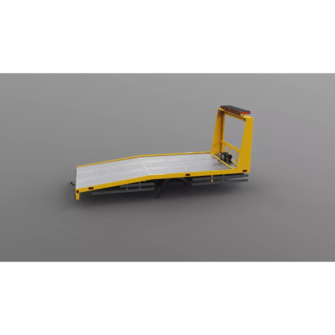 Car Transporter Flatbed Tow Truck 3D Model – Low Poly PBR Game Asset, FBX - View 23