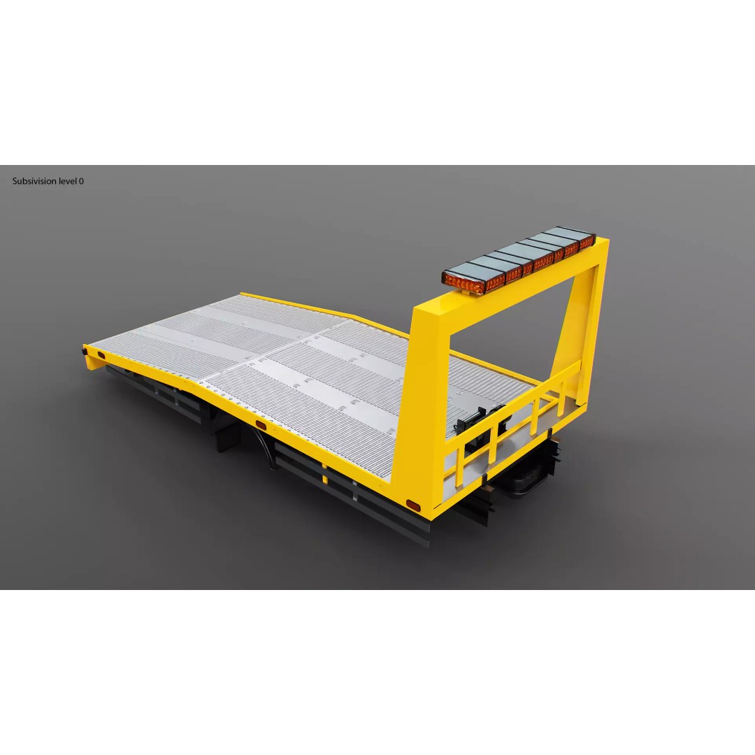 Car Transporter Flatbed Tow Truck 3D Model – Low Poly PBR Game Asset, FBX - View 24