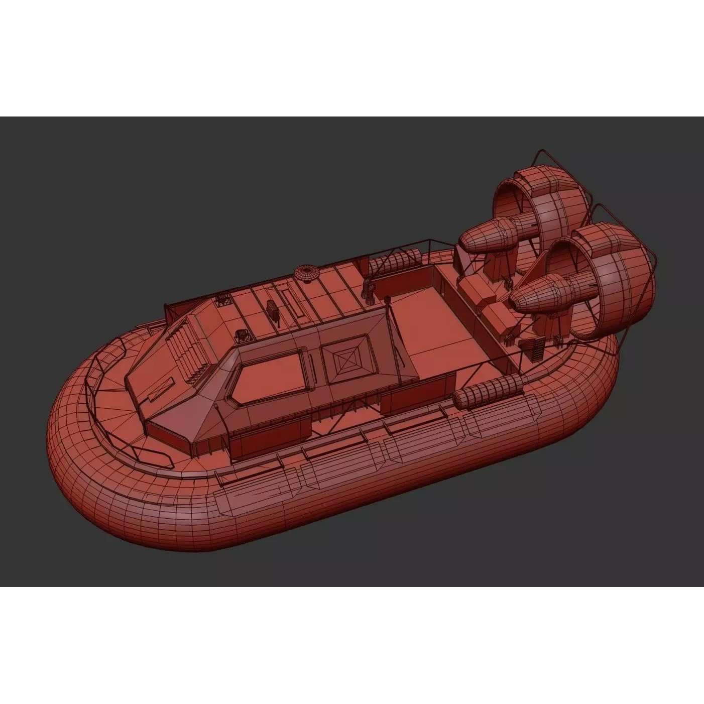 Military Hovercraft - Low-Poly Game-Ready 3D Model