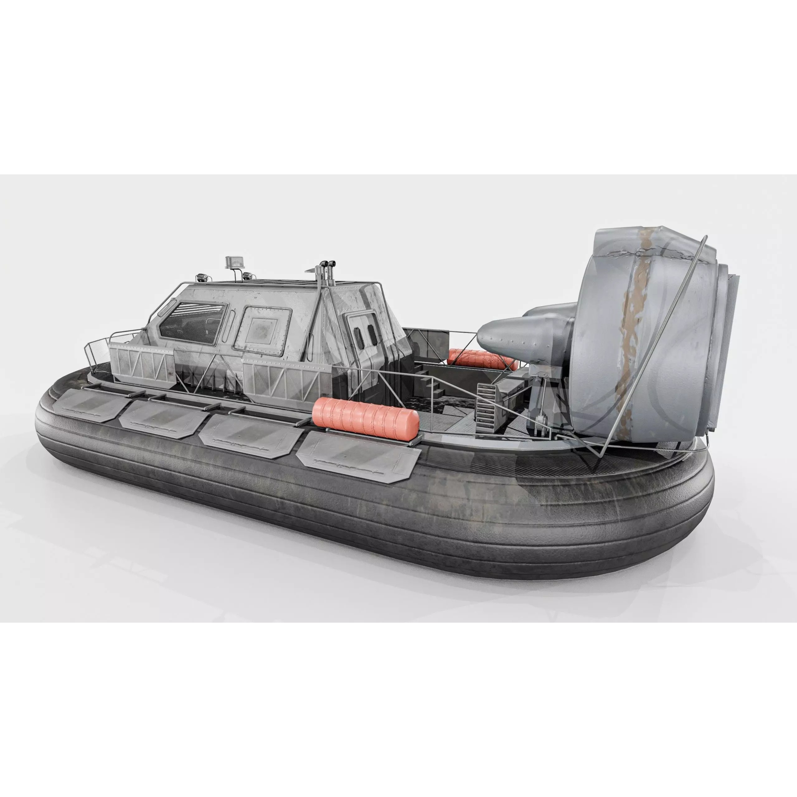 Military Hovercraft - Low-Poly Game-Ready 3D Model - View 10