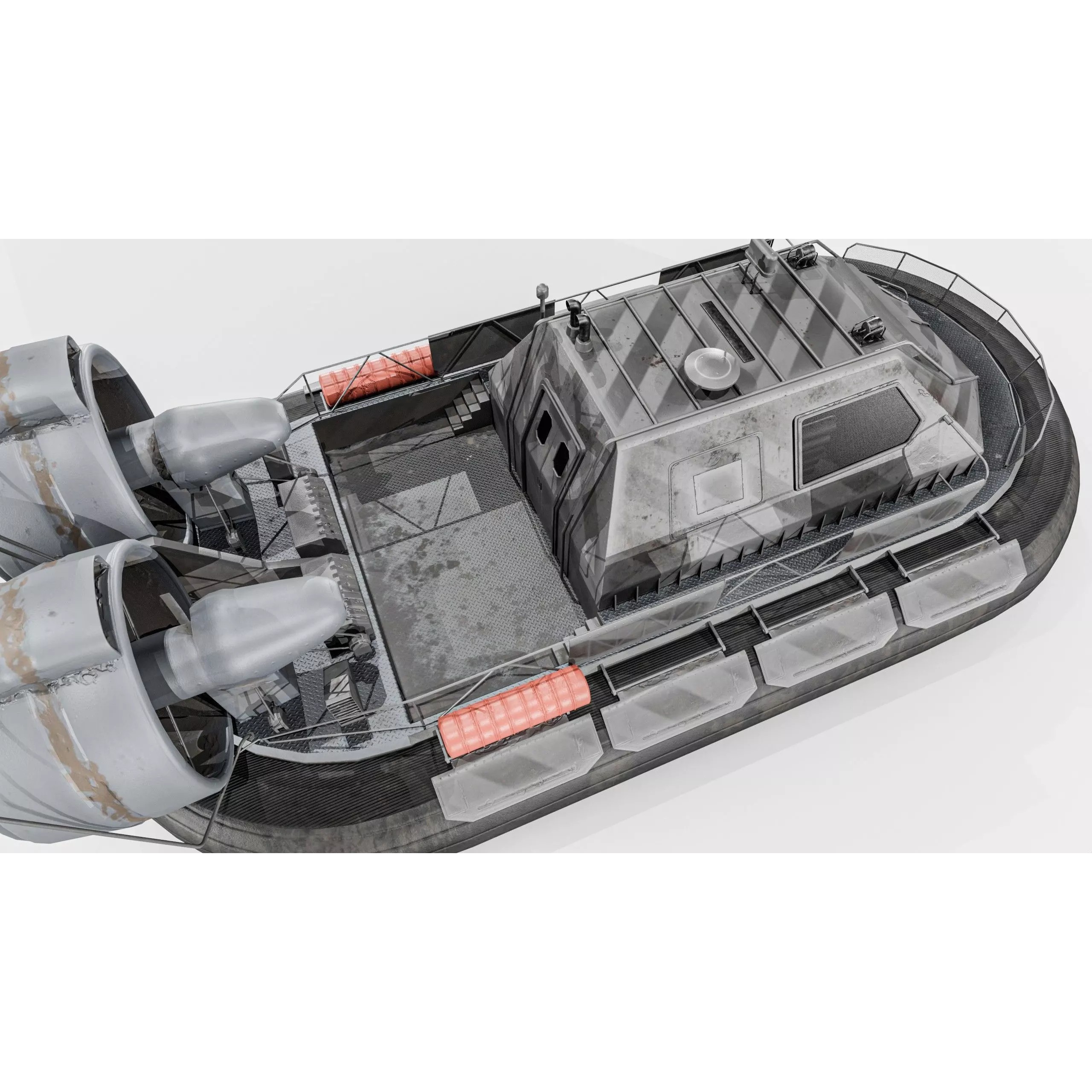 Military Hovercraft - Low-Poly Game-Ready 3D Model - View 12