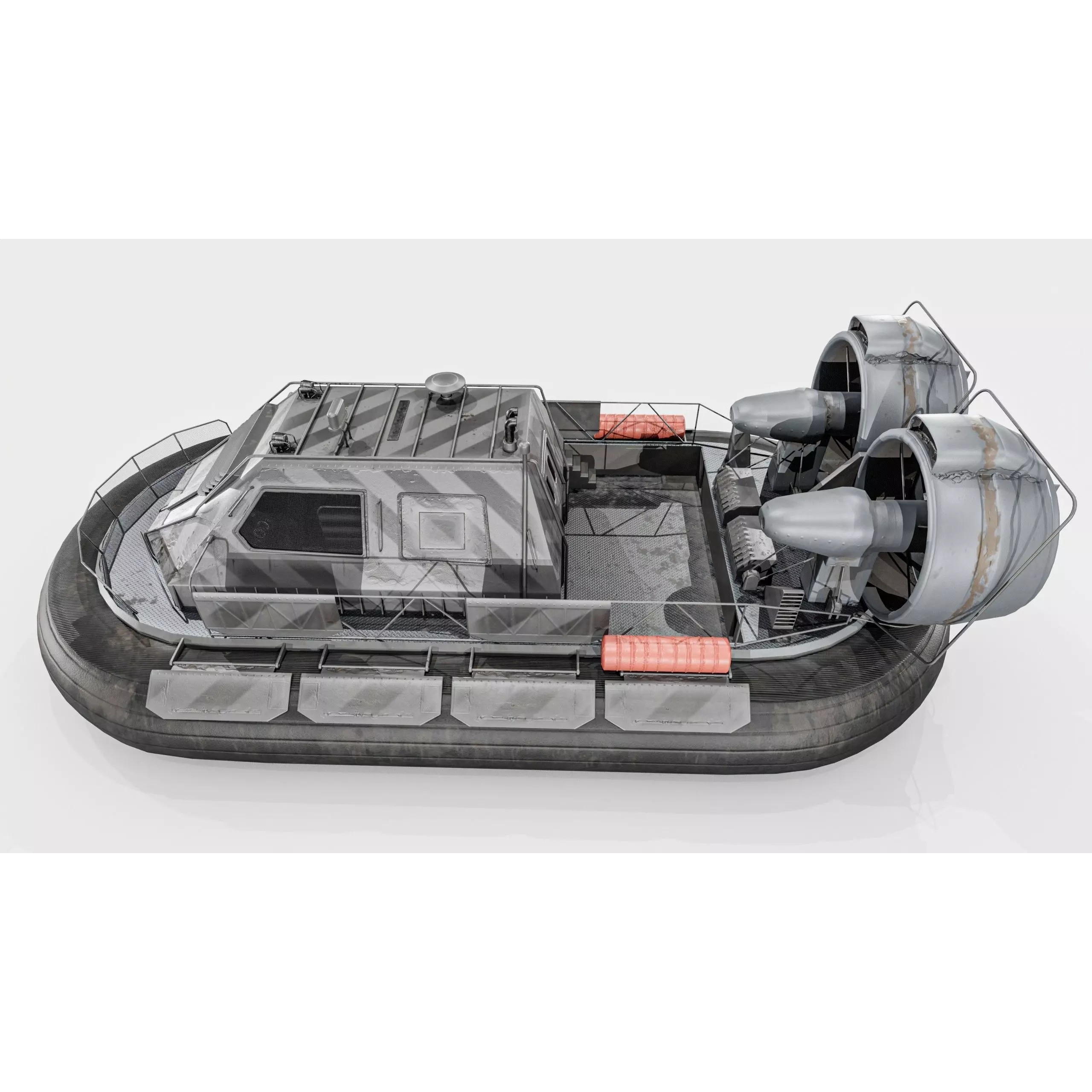 Military Hovercraft - Low-Poly Game-Ready 3D Model - View 13