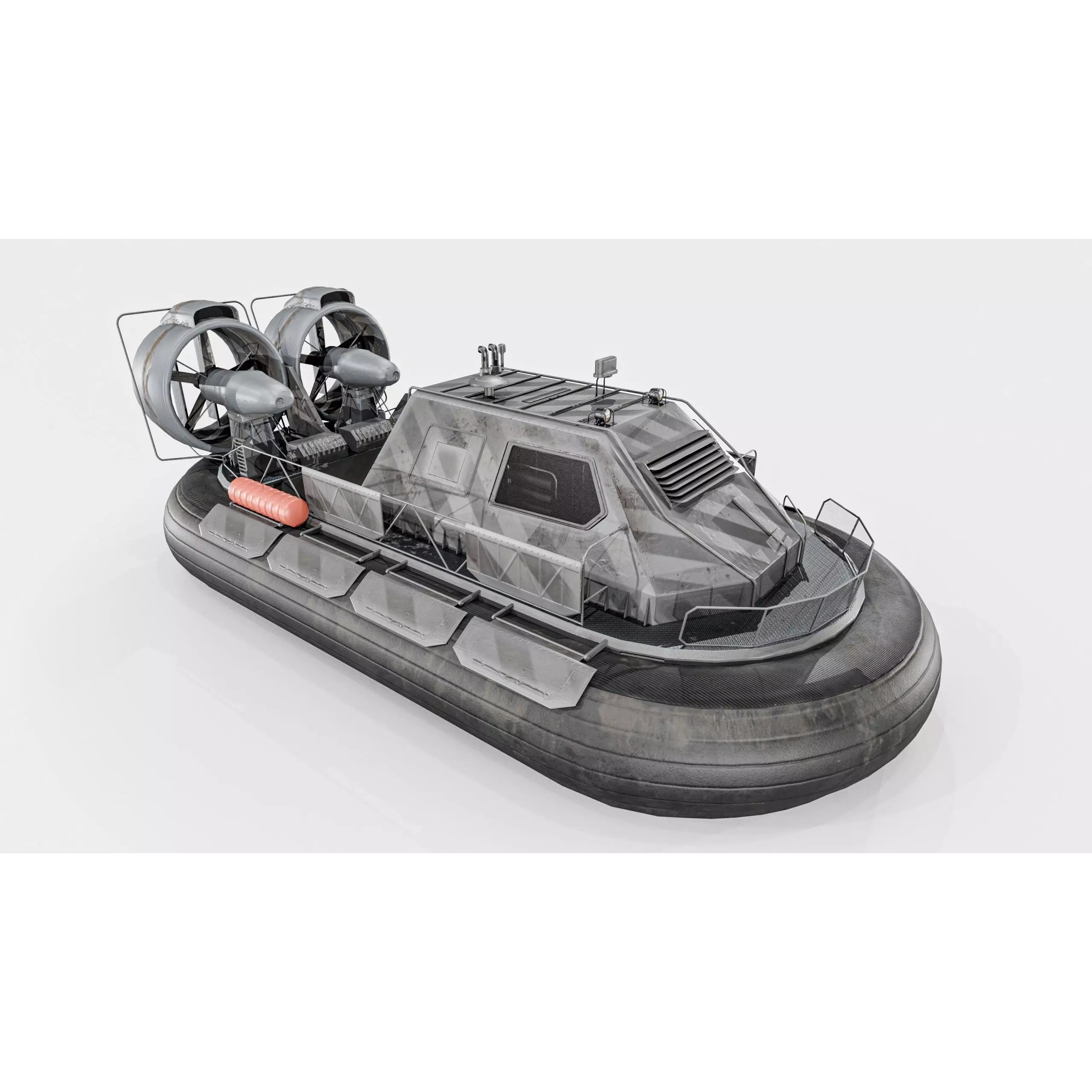 Military Hovercraft - Low-Poly Game-Ready 3D Model - View 14