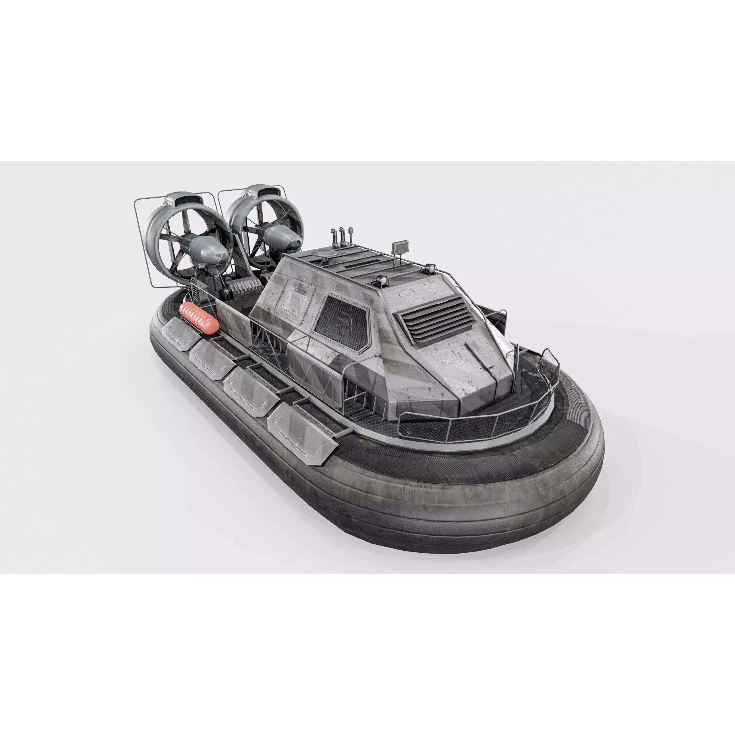 Military Hovercraft - Low-Poly Game-Ready 3D Model - View 15