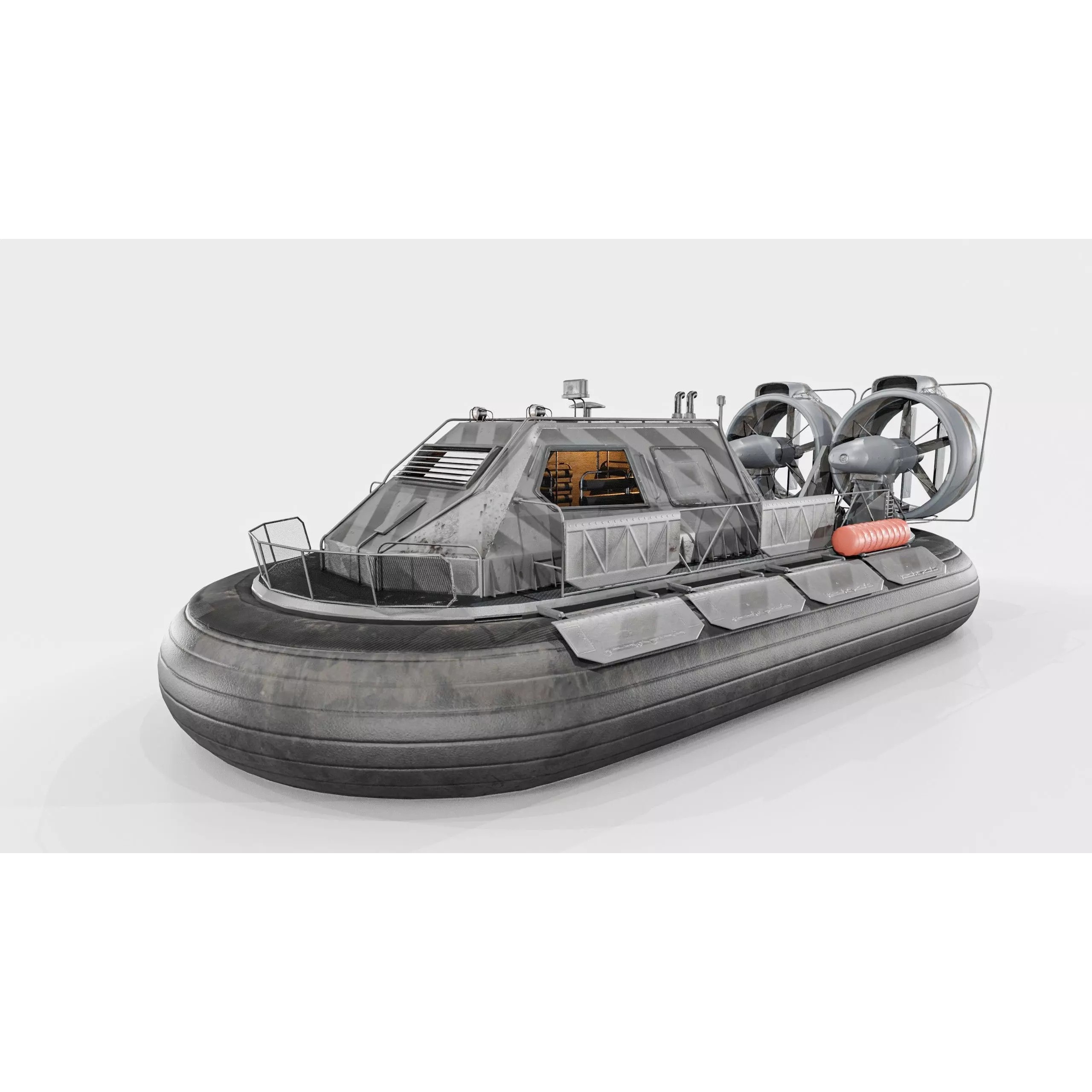 Military Hovercraft - Low-Poly Game-Ready 3D Model - View 16