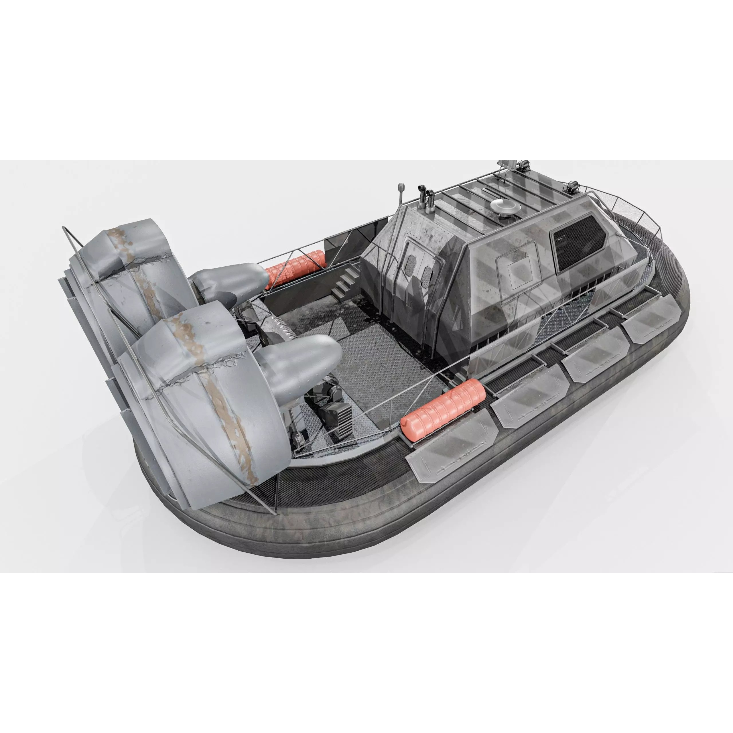 Military Hovercraft - Low-Poly Game-Ready 3D Model - View 17