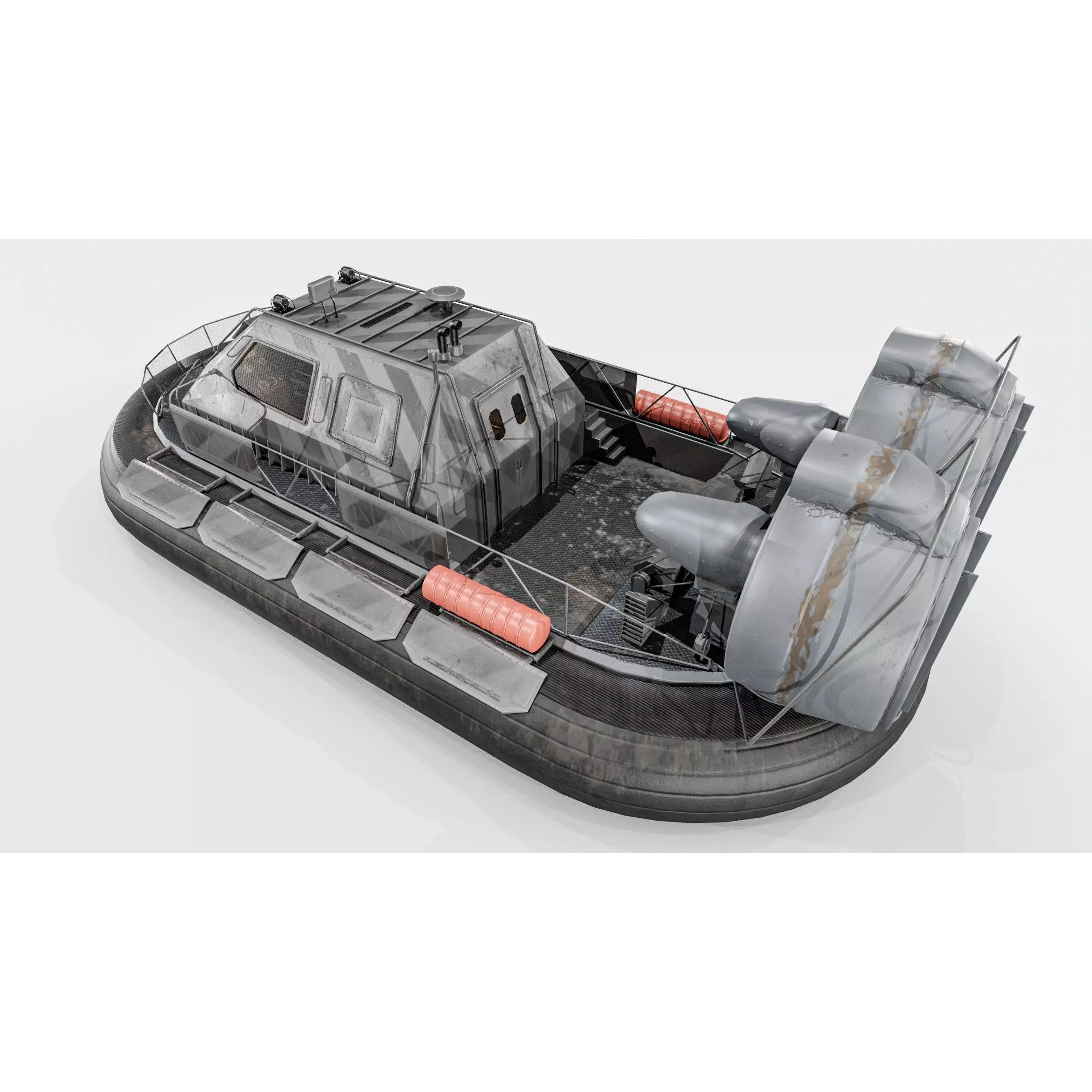 Military Hovercraft - Low-Poly Game-Ready 3D Model - View 19