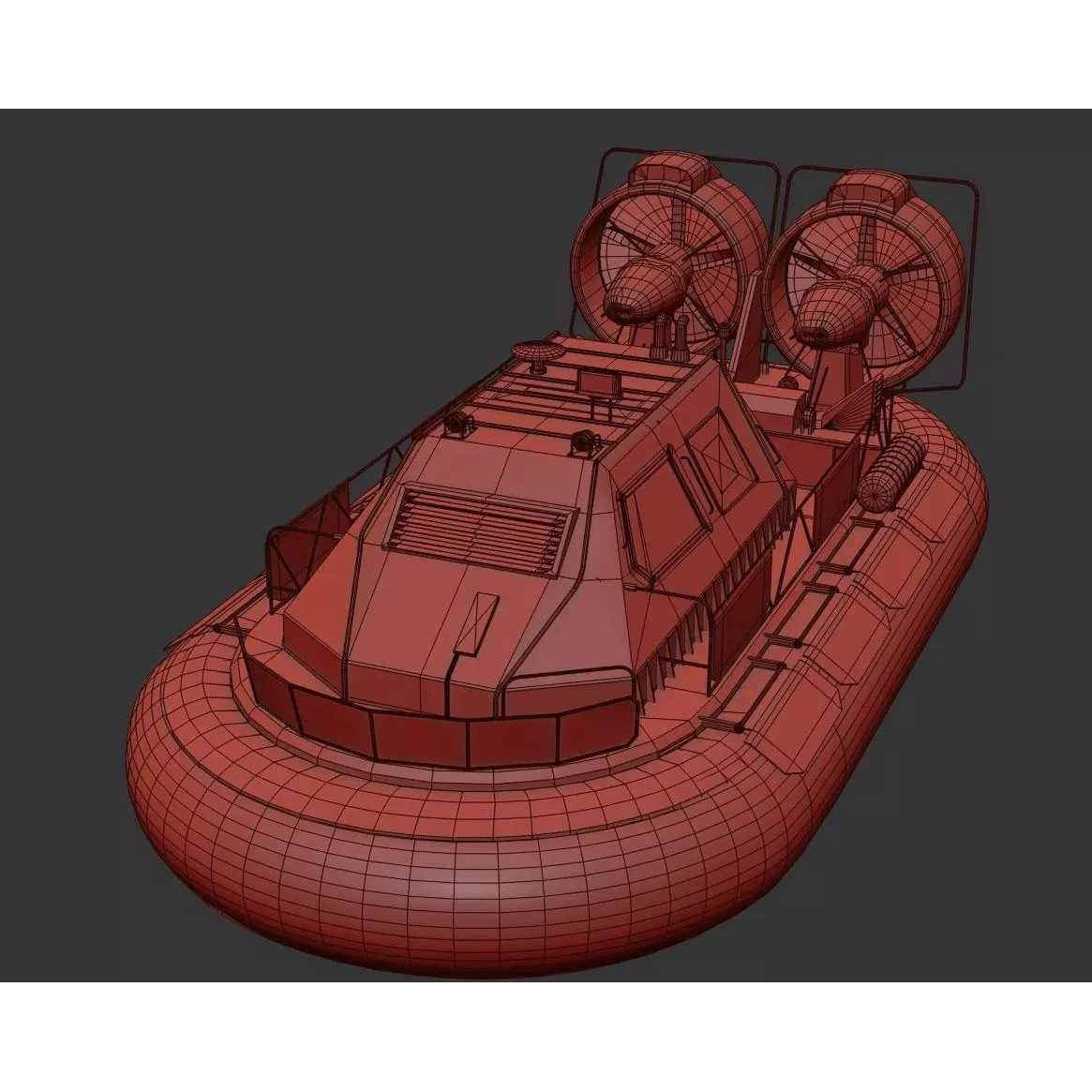 Military Hovercraft - Low-Poly Game-Ready 3D Model - View 29