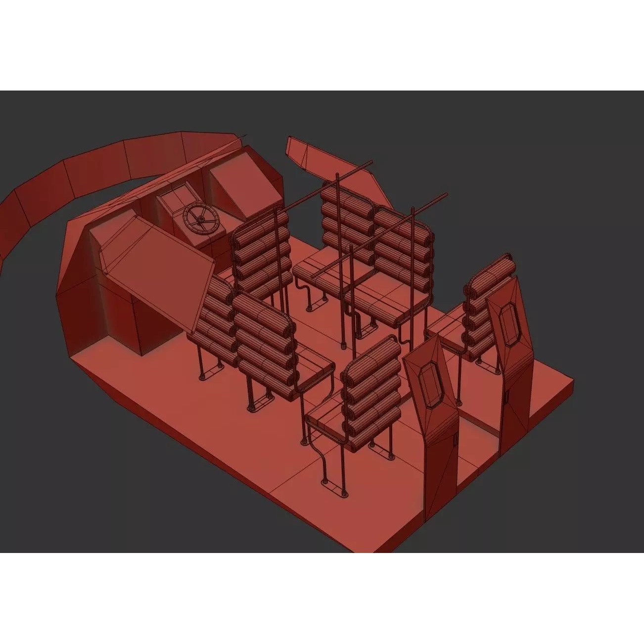 Military Hovercraft - Low-Poly Game-Ready 3D Model - View 30