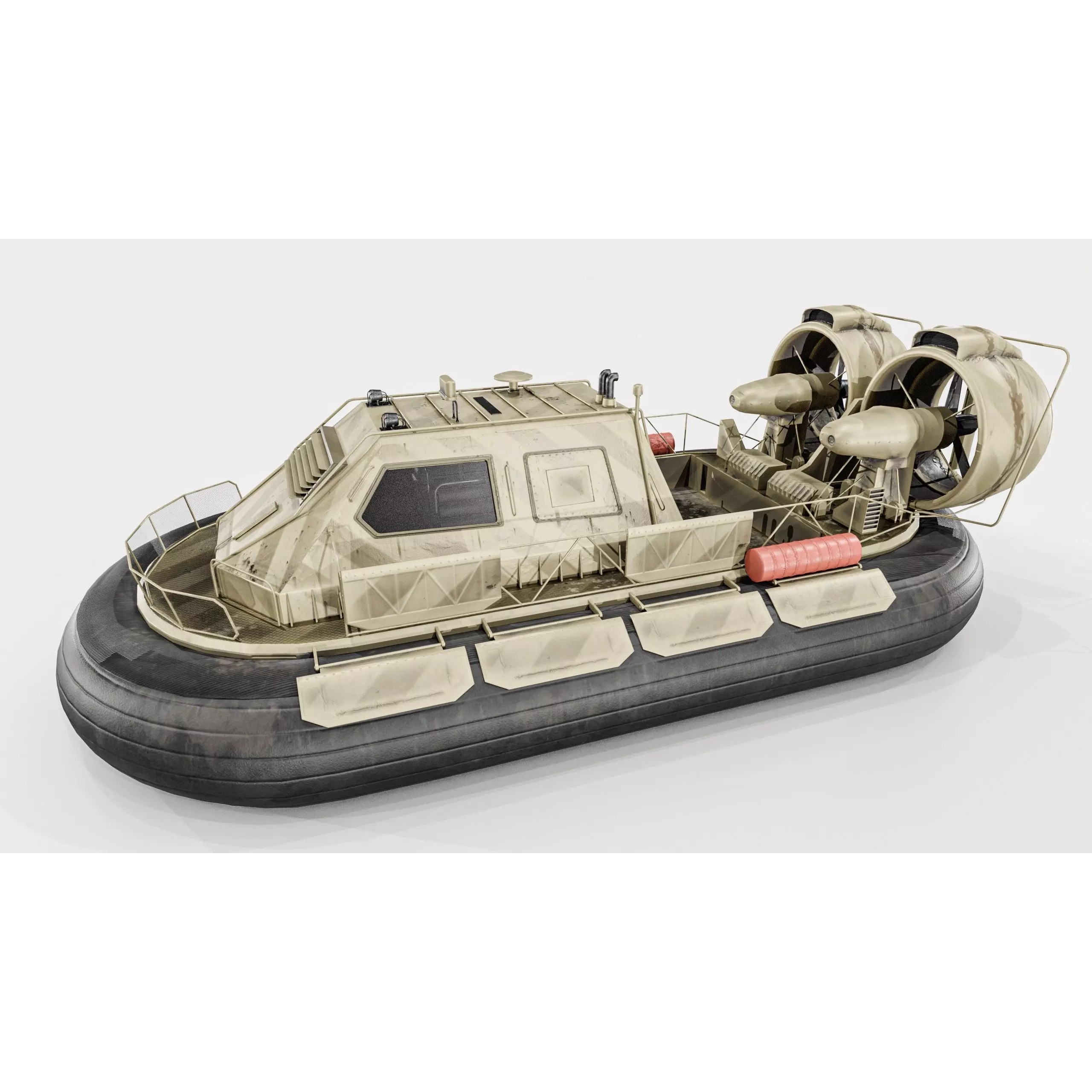 Military Hovercraft - Low-Poly Game-Ready 3D Model - View 7