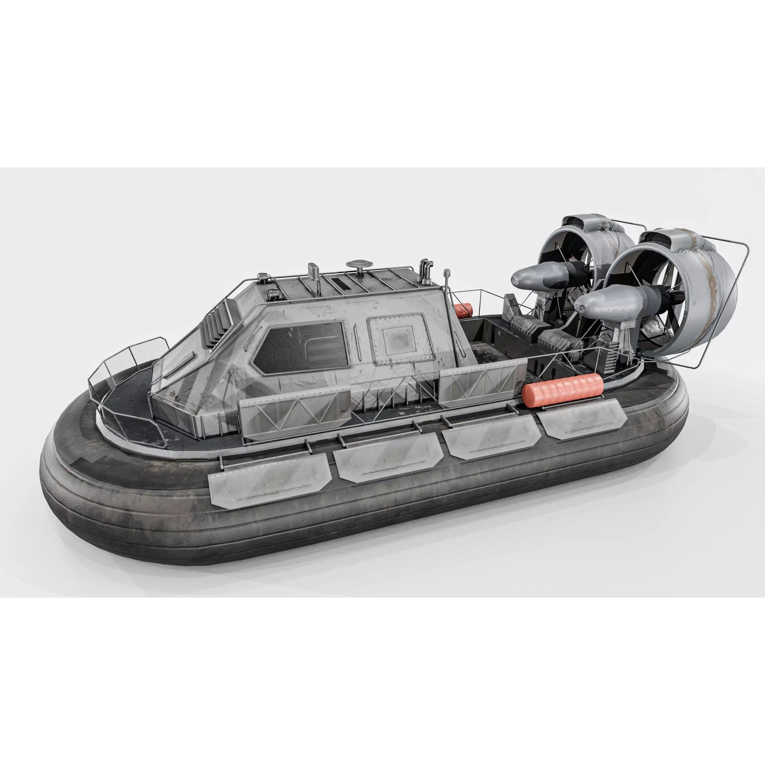 Military Hovercraft - Low-Poly Game-Ready 3D Model - View 8