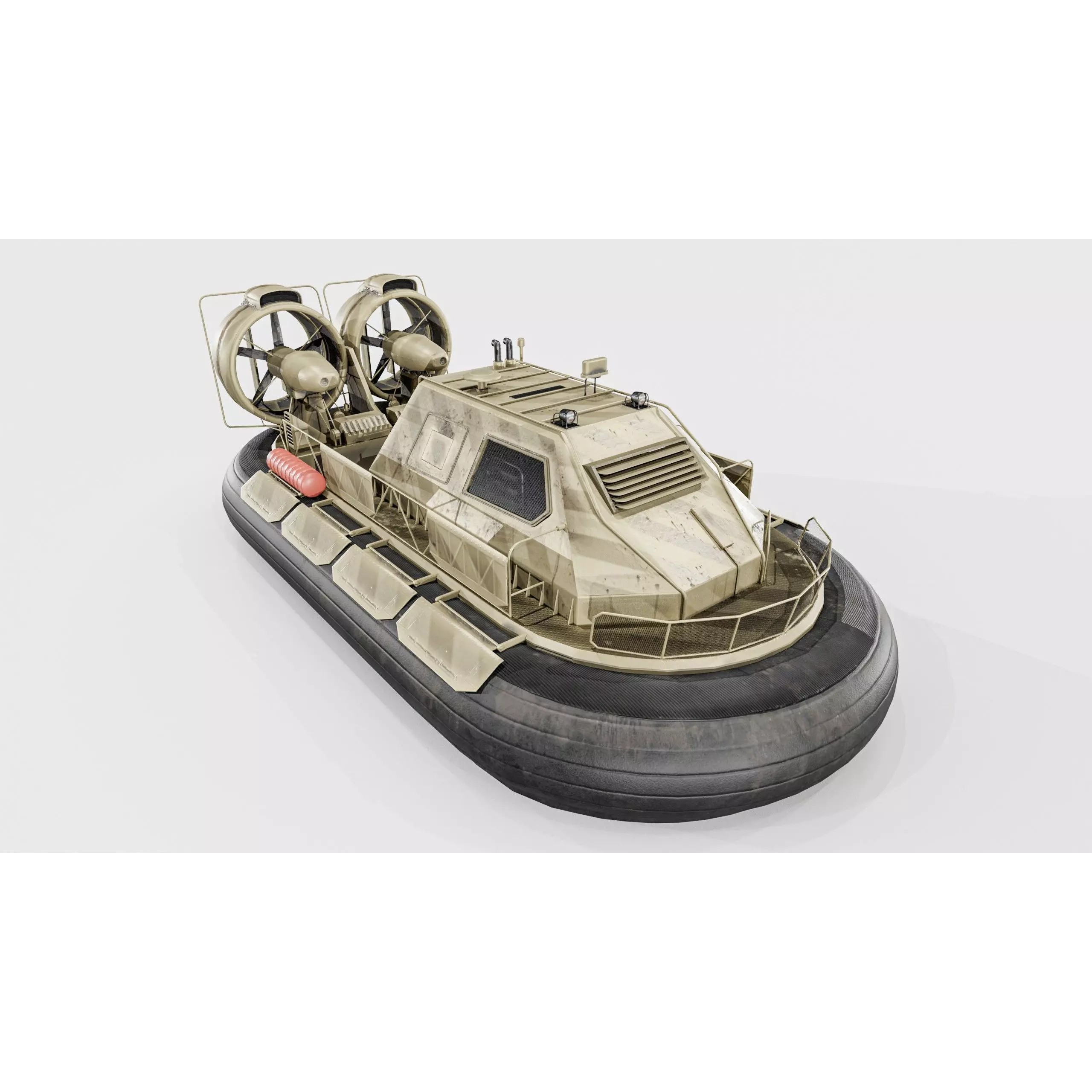 Military Hovercraft - Low-Poly Game-Ready 3D Model - View 9