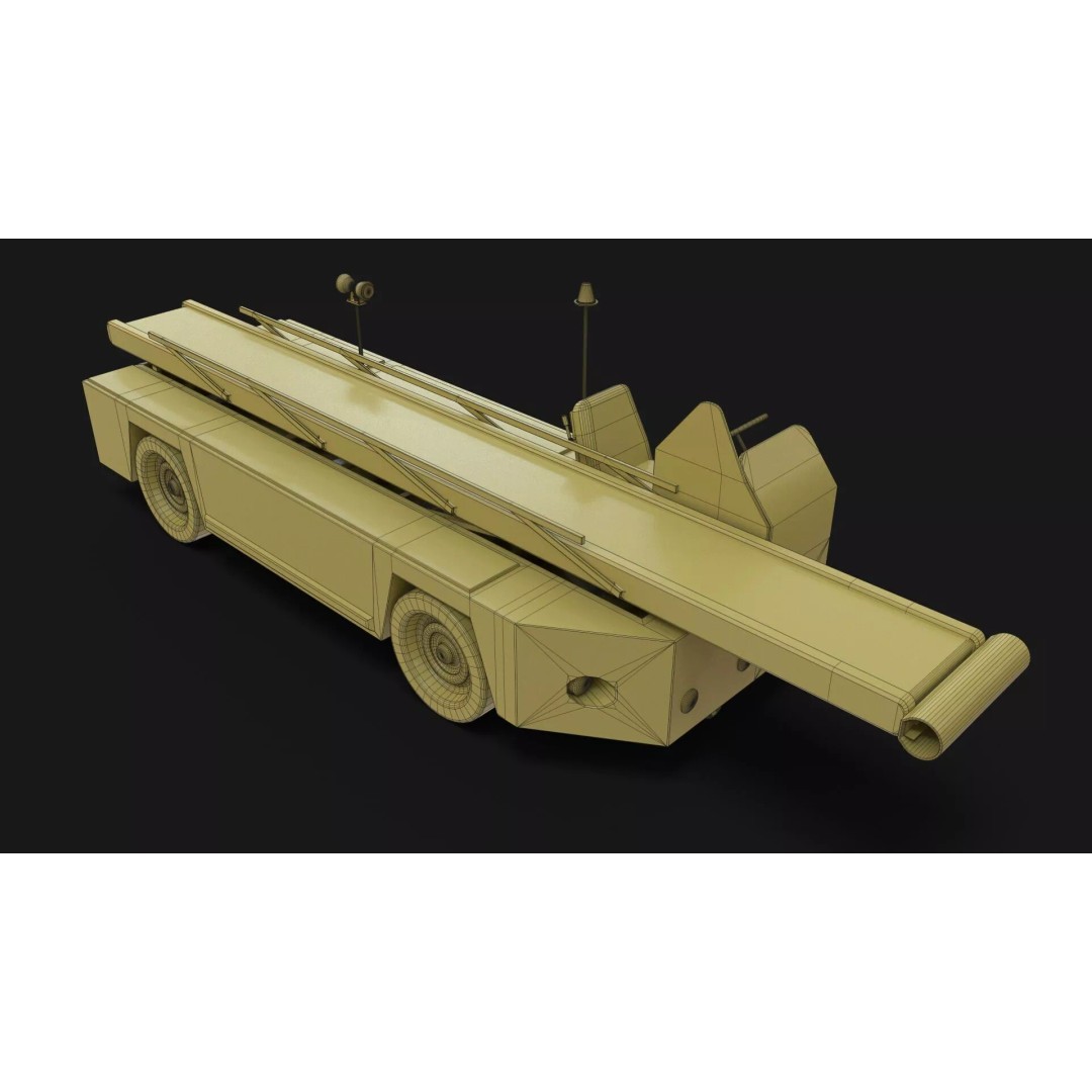 Airport Bag Loader TUG 660 3D Model – Low Poly PBR Asset, FBX, OBJ - View 30