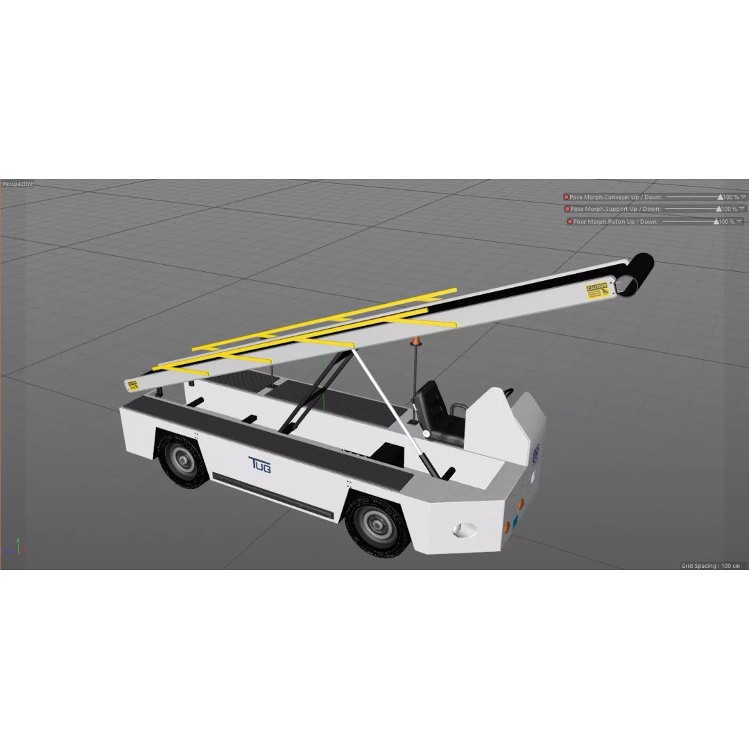 Airport Bag Loader TUG 660 3D Model – Low Poly PBR Asset, FBX, OBJ - View 31