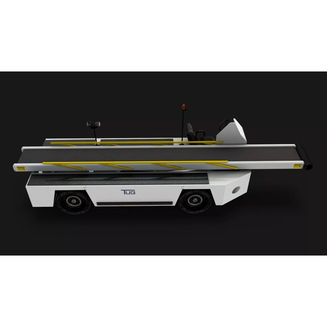 Airport Bag Loader TUG 660 3D Model – Low Poly PBR Asset, FBX, OBJ - View 4