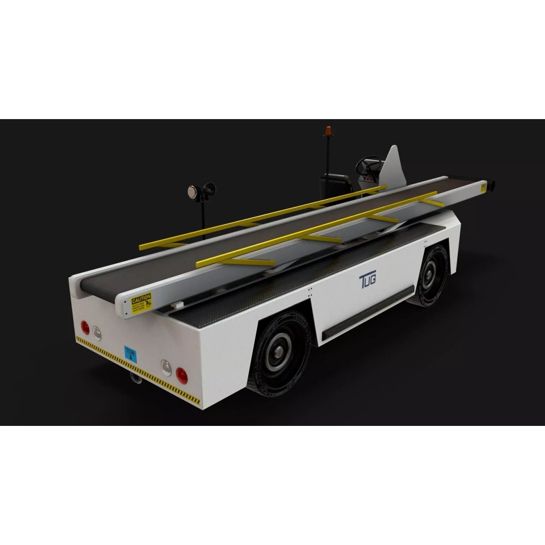 Airport Bag Loader TUG 660 3D Model – Low Poly PBR Asset, FBX, OBJ - View 5
