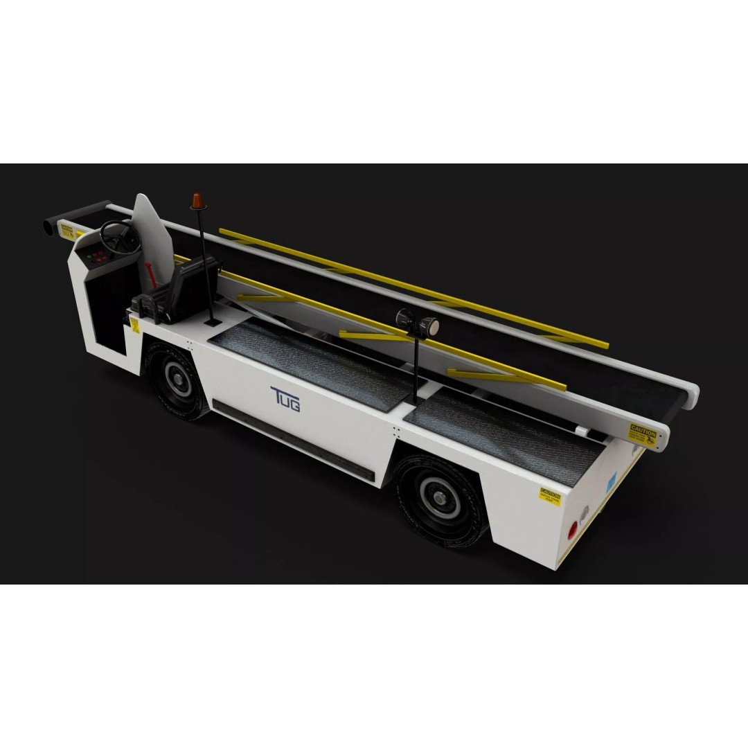 Airport Bag Loader TUG 660 3D Model – Low Poly PBR Asset, FBX, OBJ - View 7