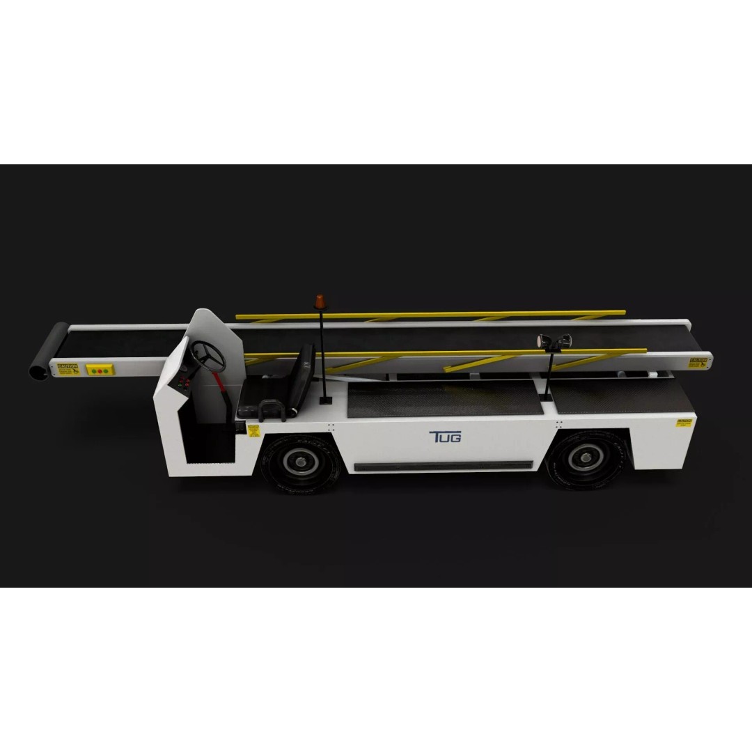 Airport Bag Loader TUG 660 3D Model – Low Poly PBR Asset, FBX, OBJ - View 8