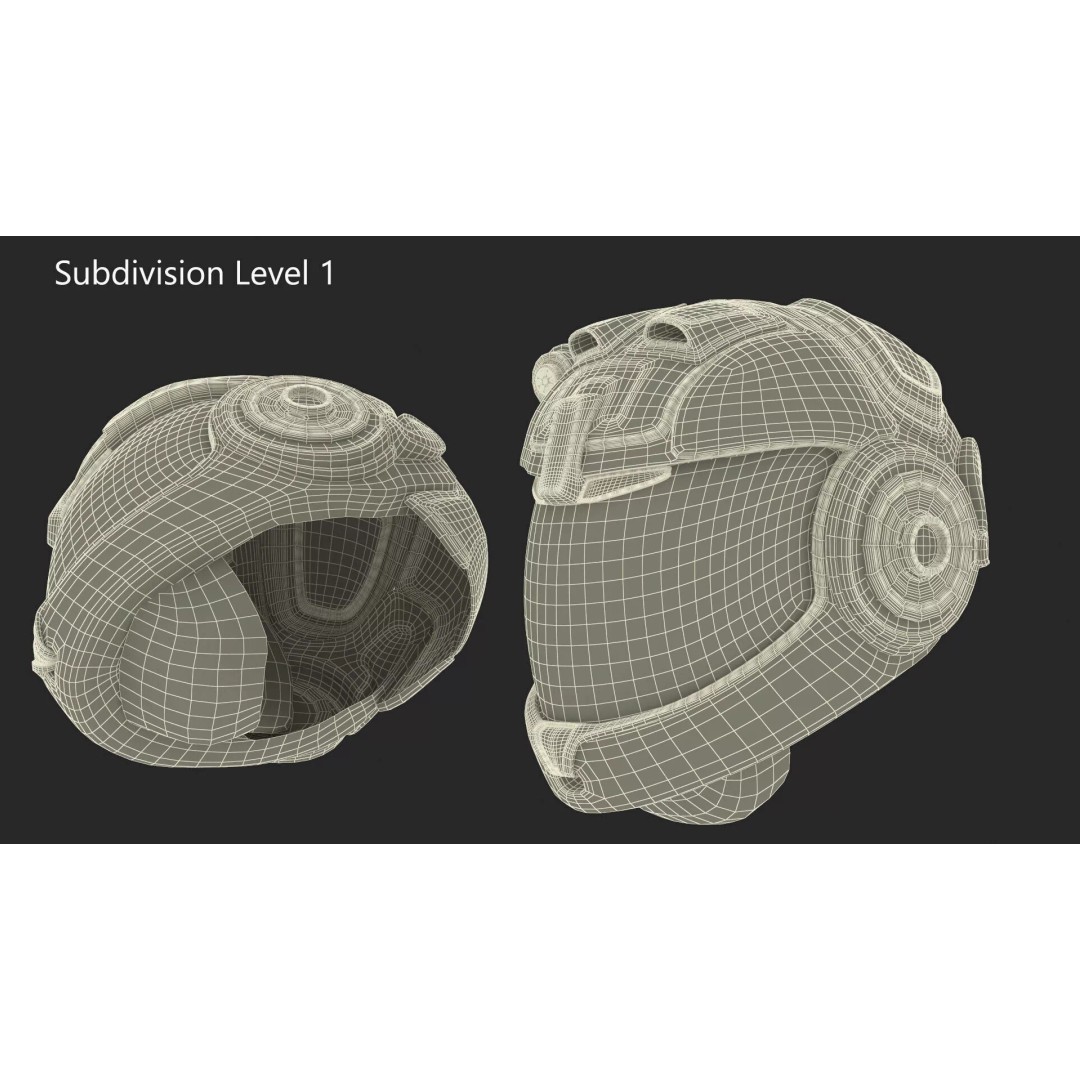 Sci-Fi Spacesuit Helmet 3D Model – Futuristic Design, PBR Textures, FBX - View 11