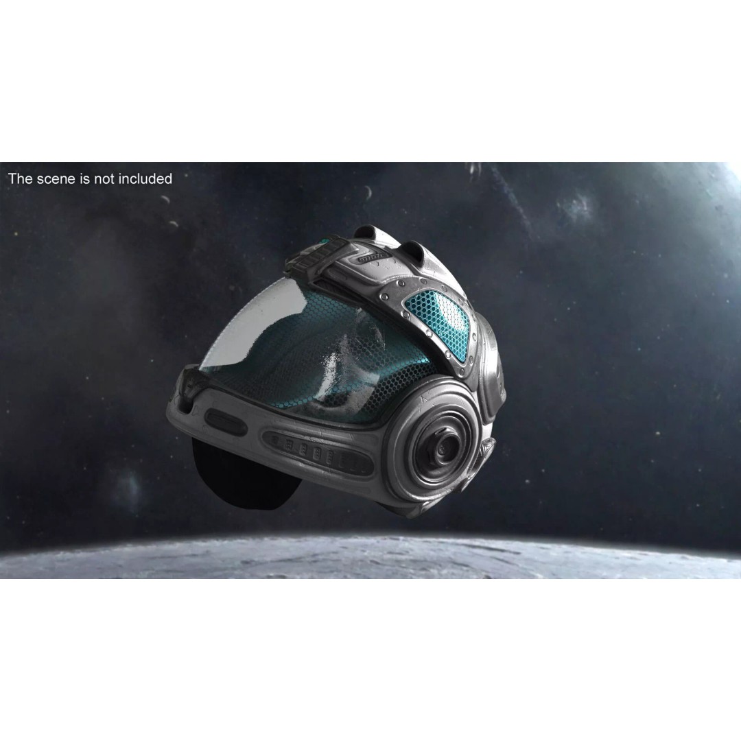 Sci-Fi Spacesuit Helmet 3D Model – Futuristic Design, PBR Textures, FBX - View 4