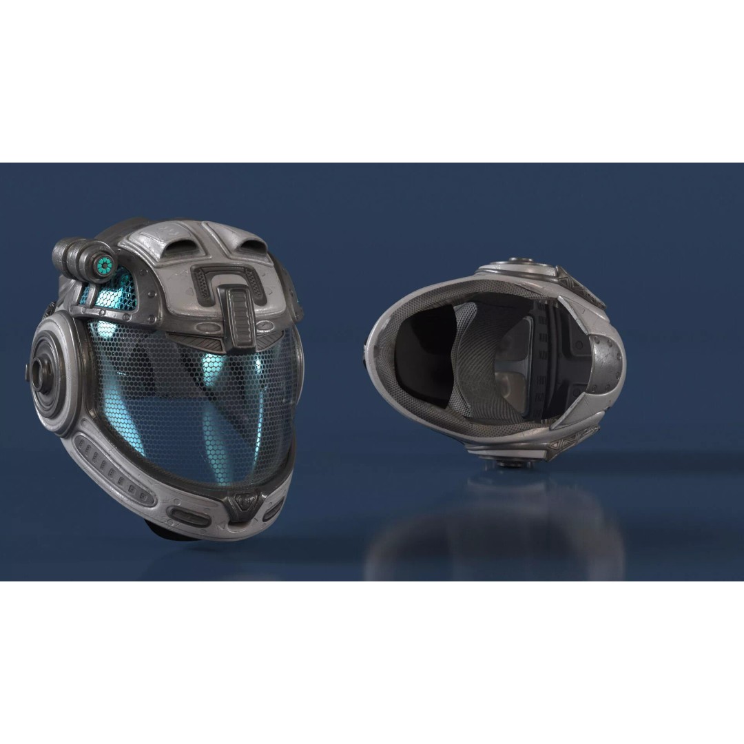 Sci-Fi Spacesuit Helmet 3D Model – Futuristic Design, PBR Textures, FBX - View 5