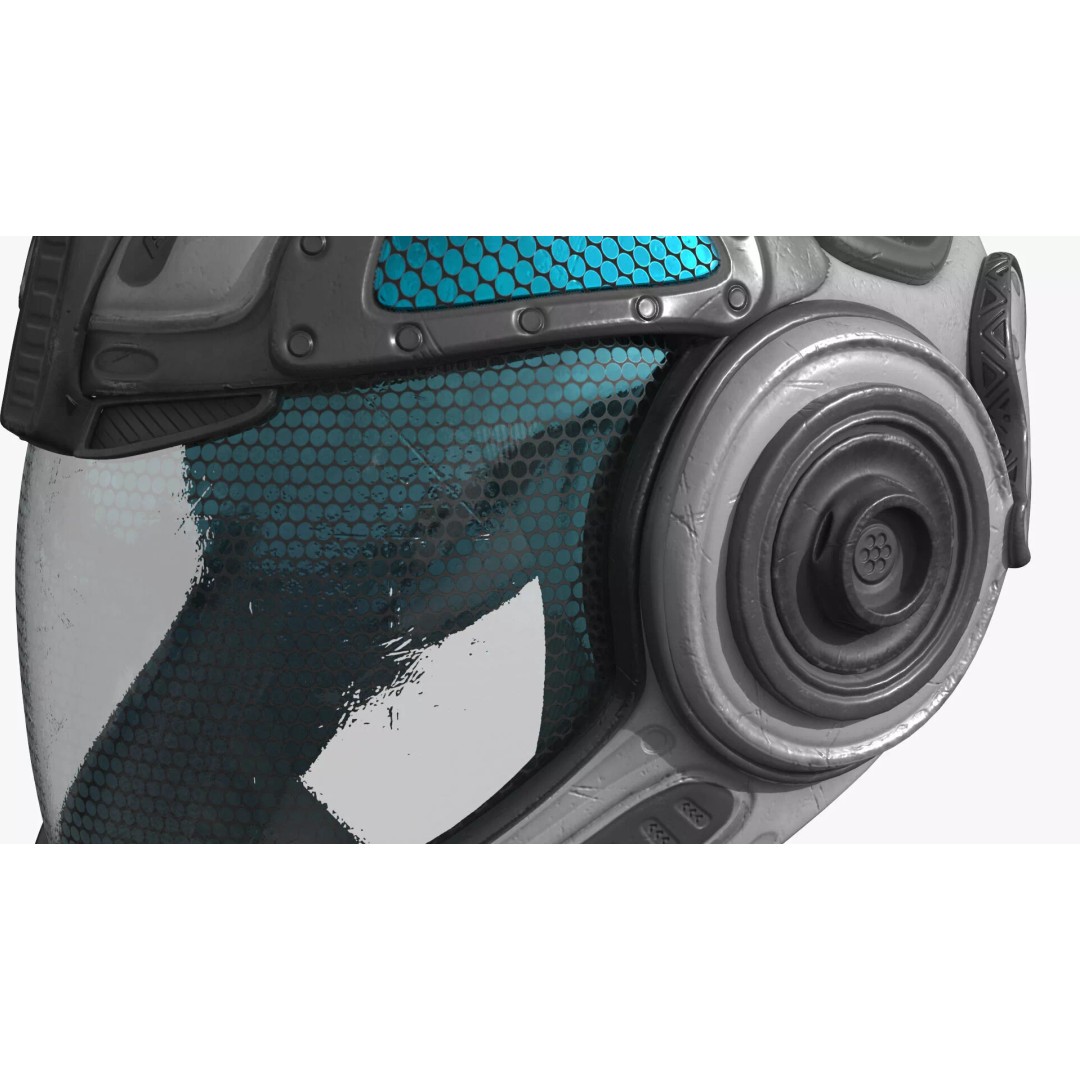 Sci-Fi Spacesuit Helmet 3D Model – Futuristic Design, PBR Textures, FBX - View 7