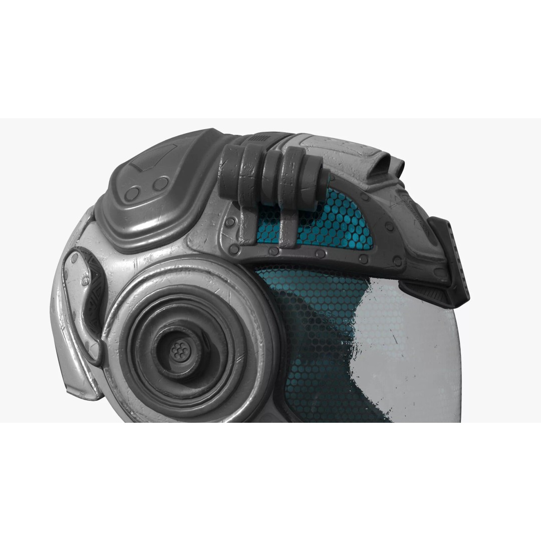 Sci-Fi Spacesuit Helmet 3D Model – Futuristic Design, PBR Textures, FBX - View 8
