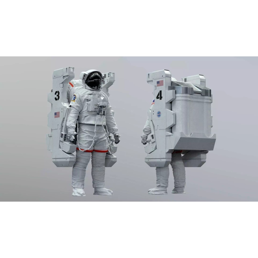 Spacesuit EMU 3D Model – High Poly Astronaut Suit with PBR Textures - View 2