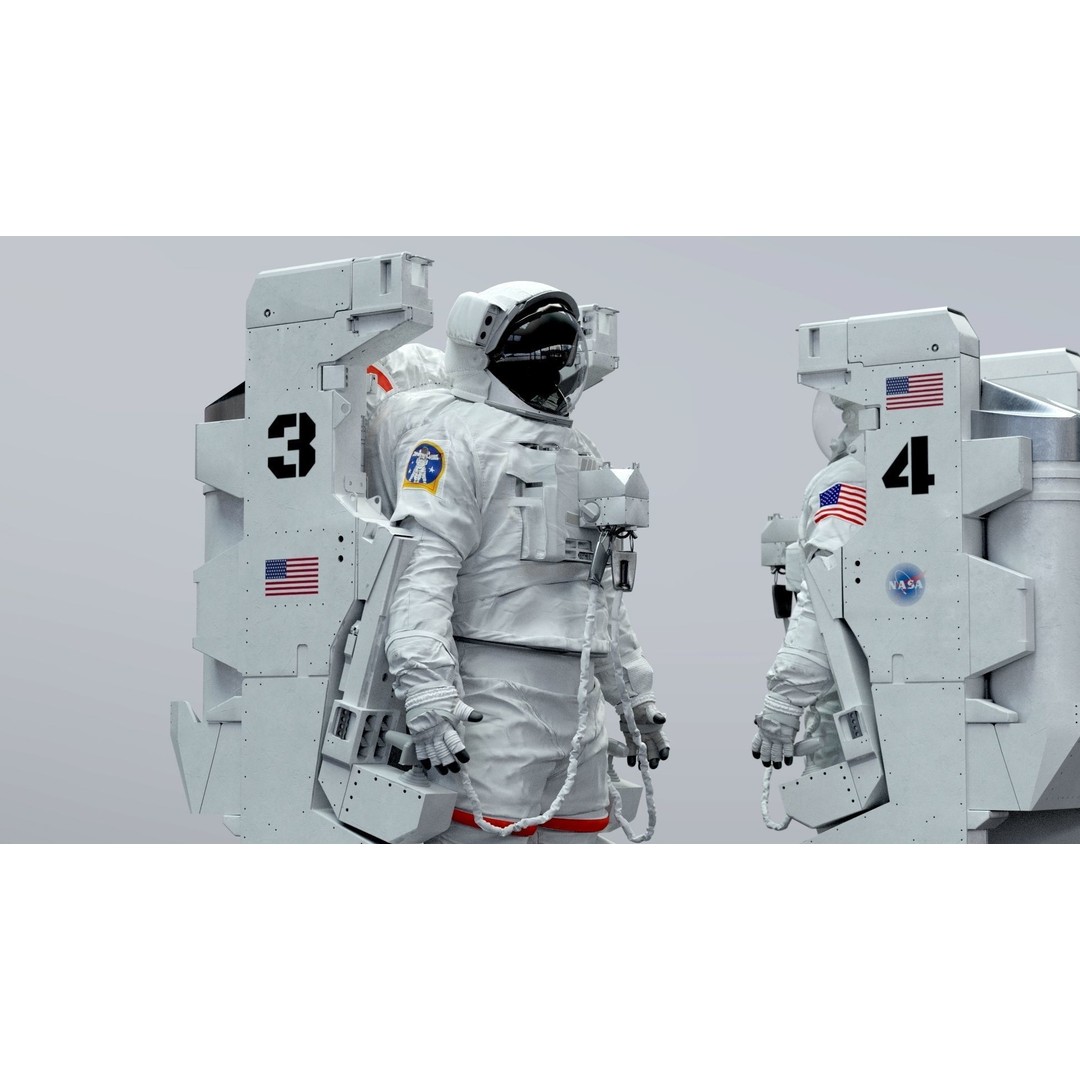 Spacesuit EMU 3D Model – High Poly Astronaut Suit with PBR Textures - View 4