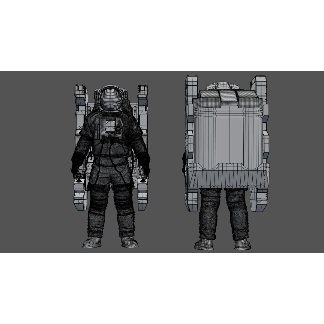 Spacesuit EMU 3D Model – High Poly Astronaut Suit with PBR Textures - View 44