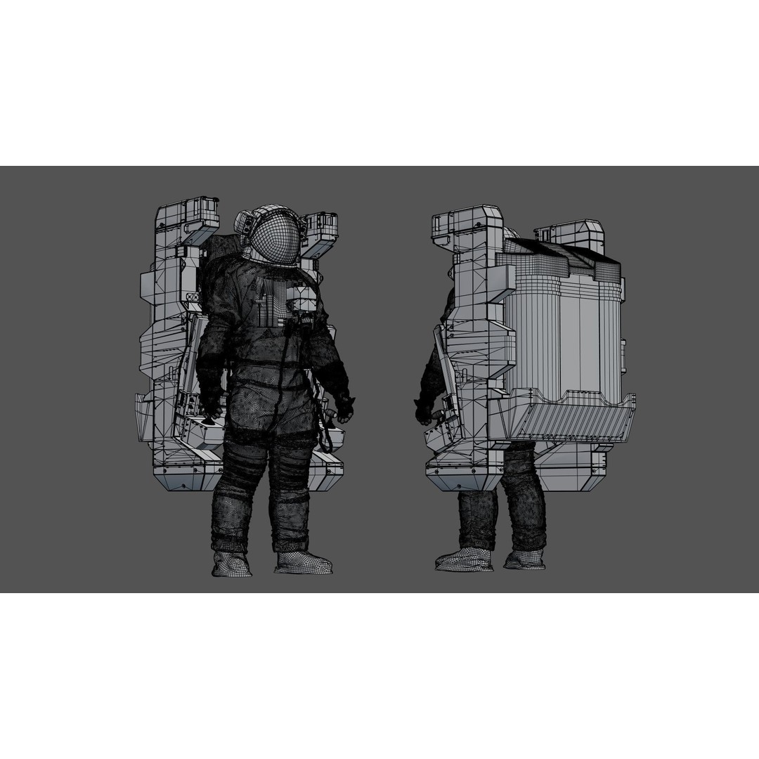 Spacesuit EMU 3D Model – High Poly Astronaut Suit with PBR Textures - View 45