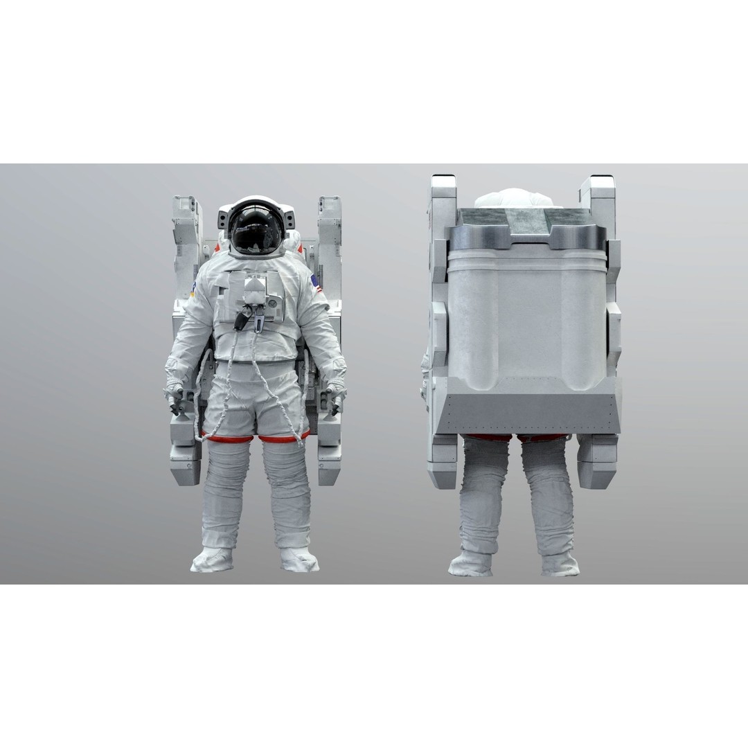 Spacesuit EMU 3D Model – High Poly Astronaut Suit with PBR Textures - View 5