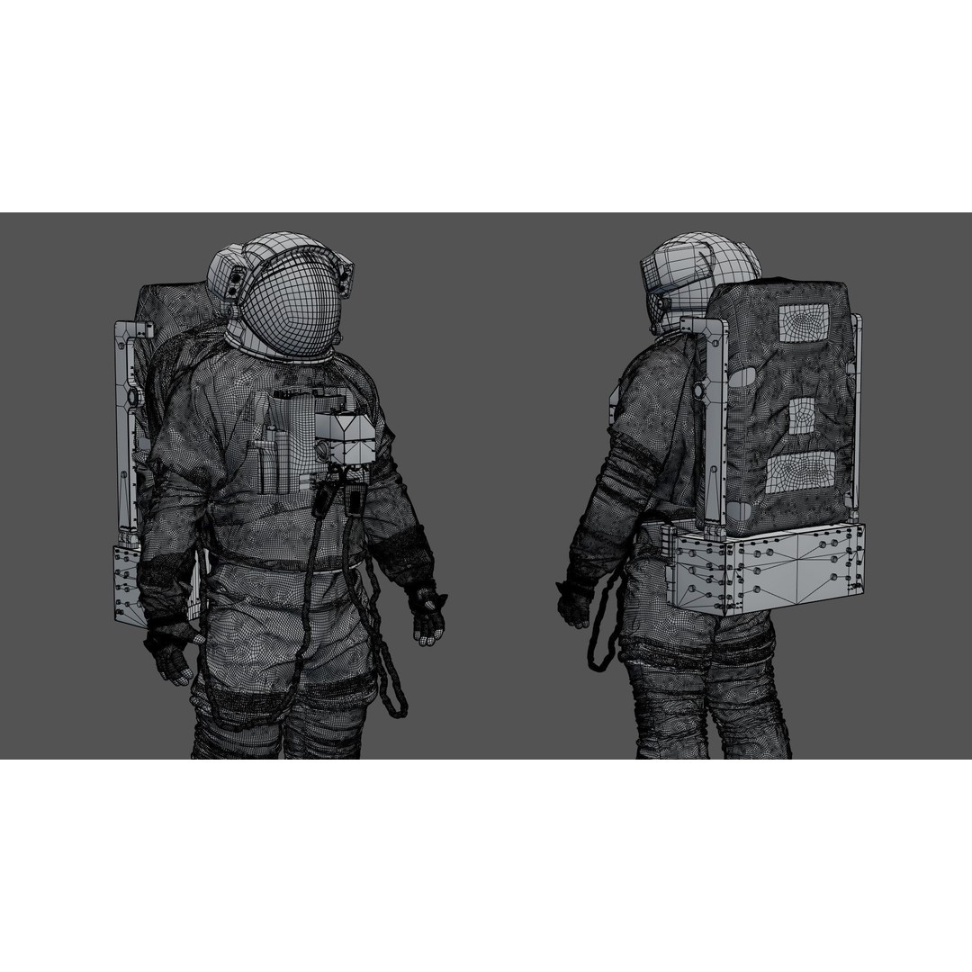 Spacesuit EMU 3D Model – High Poly Astronaut Suit with PBR Textures - View 59