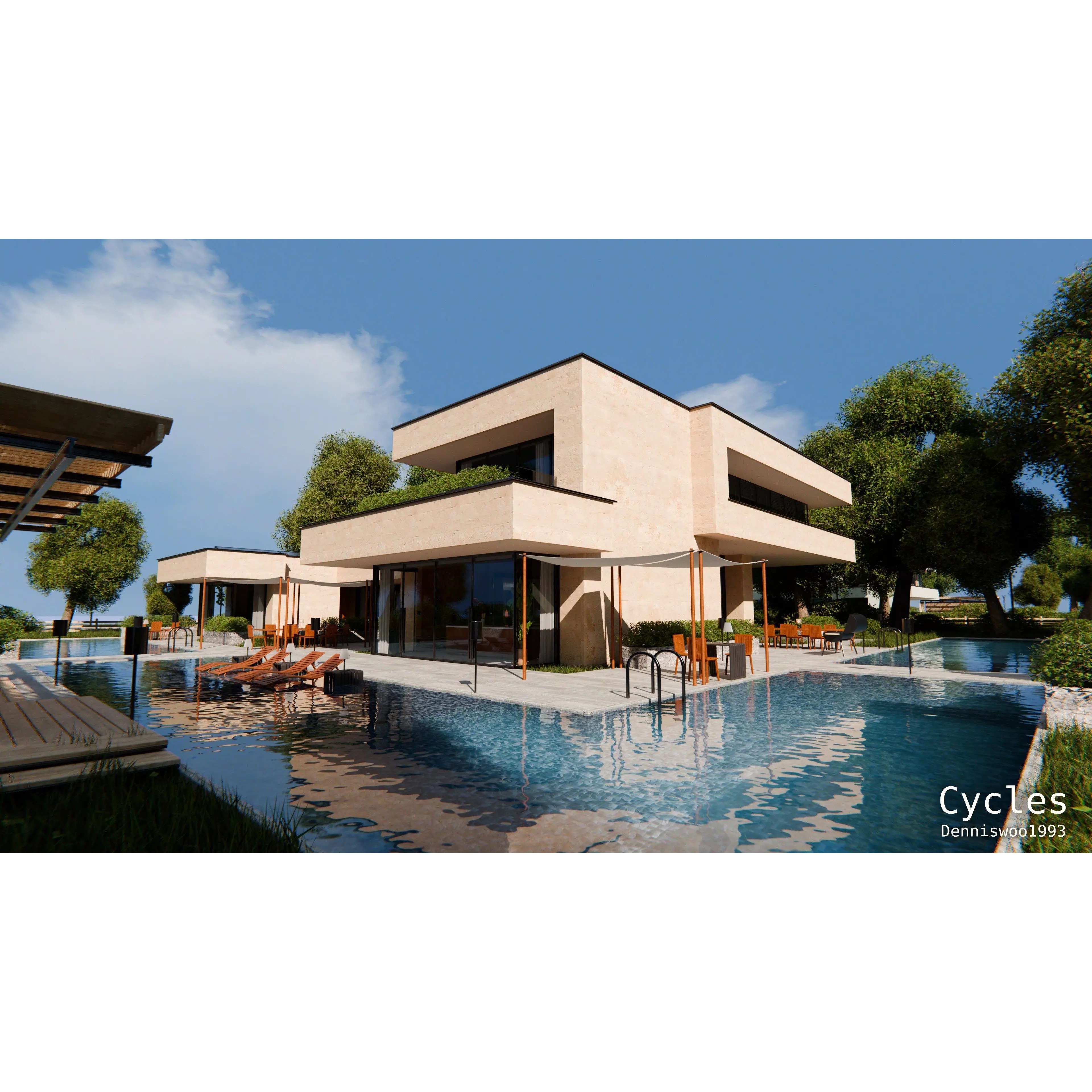 7 Modern Modular Houses - Game-Ready 3D Model - View 11