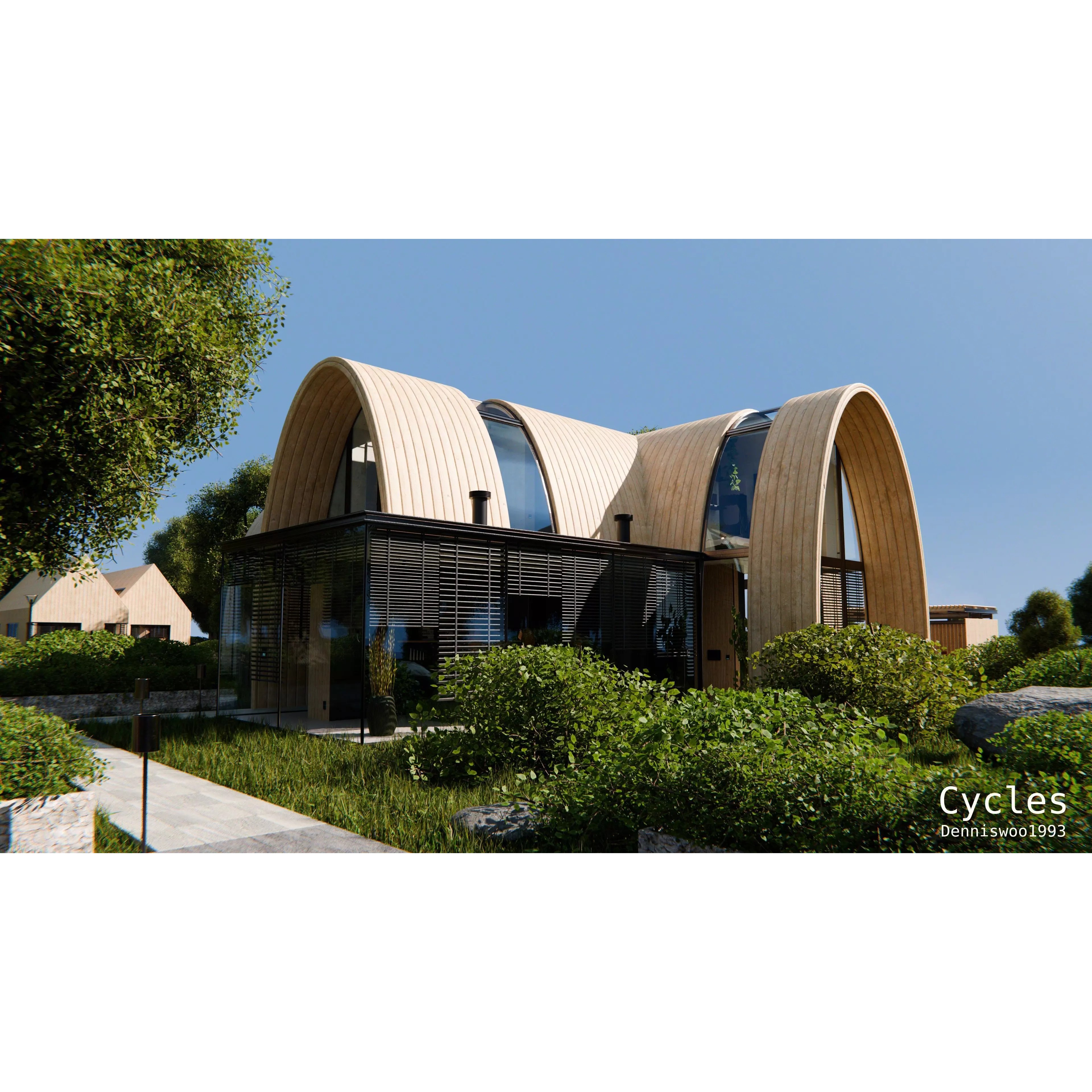 7 Modern Modular Houses - Game-Ready 3D Model - View 12