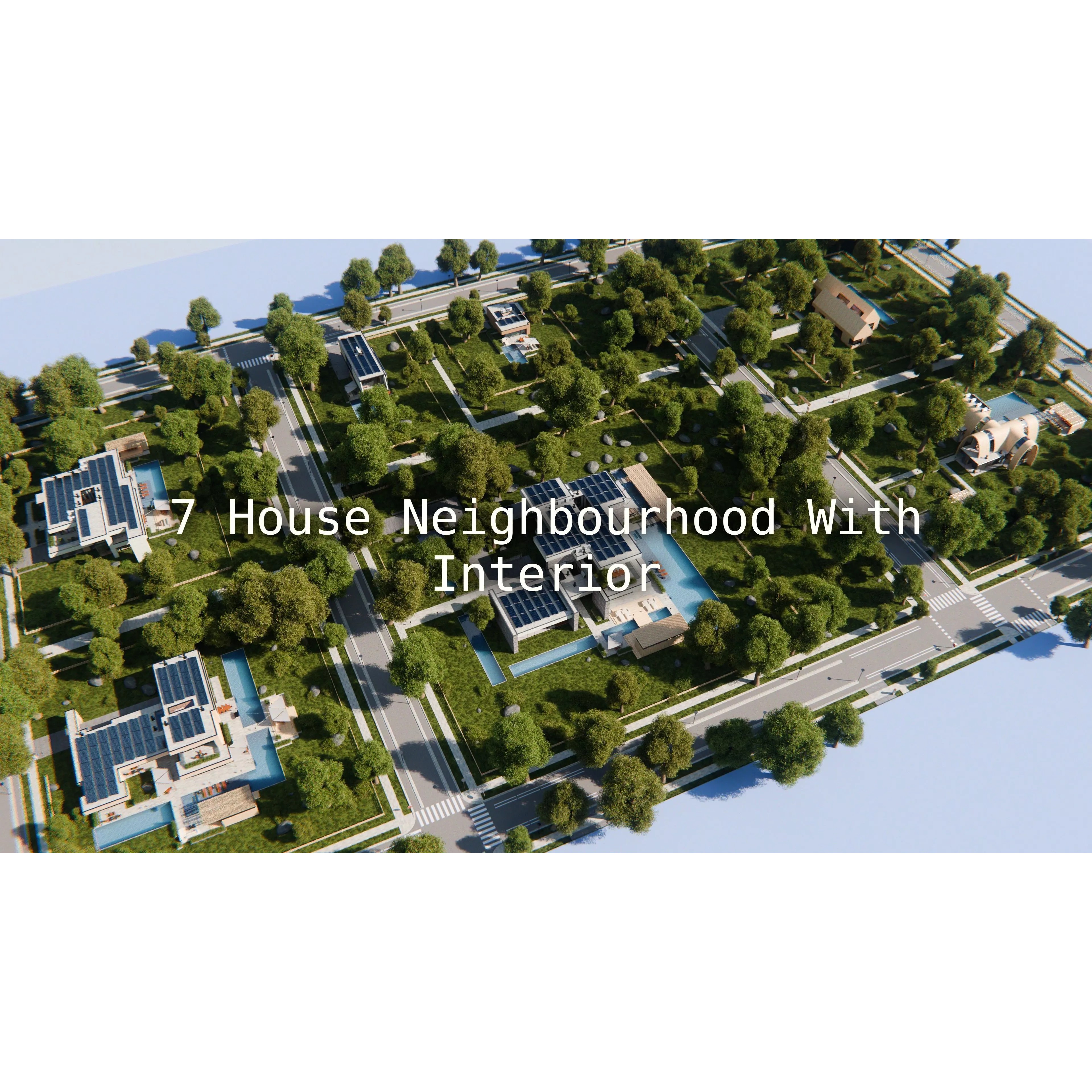 7 Modern Modular Houses - Game-Ready 3D Model - View 2