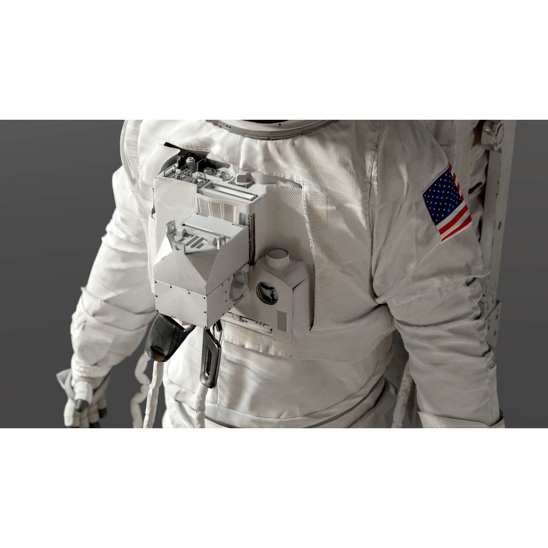 Spacesuit 3D Model – High Poly Astronaut EMU with PBR Textures - View 14