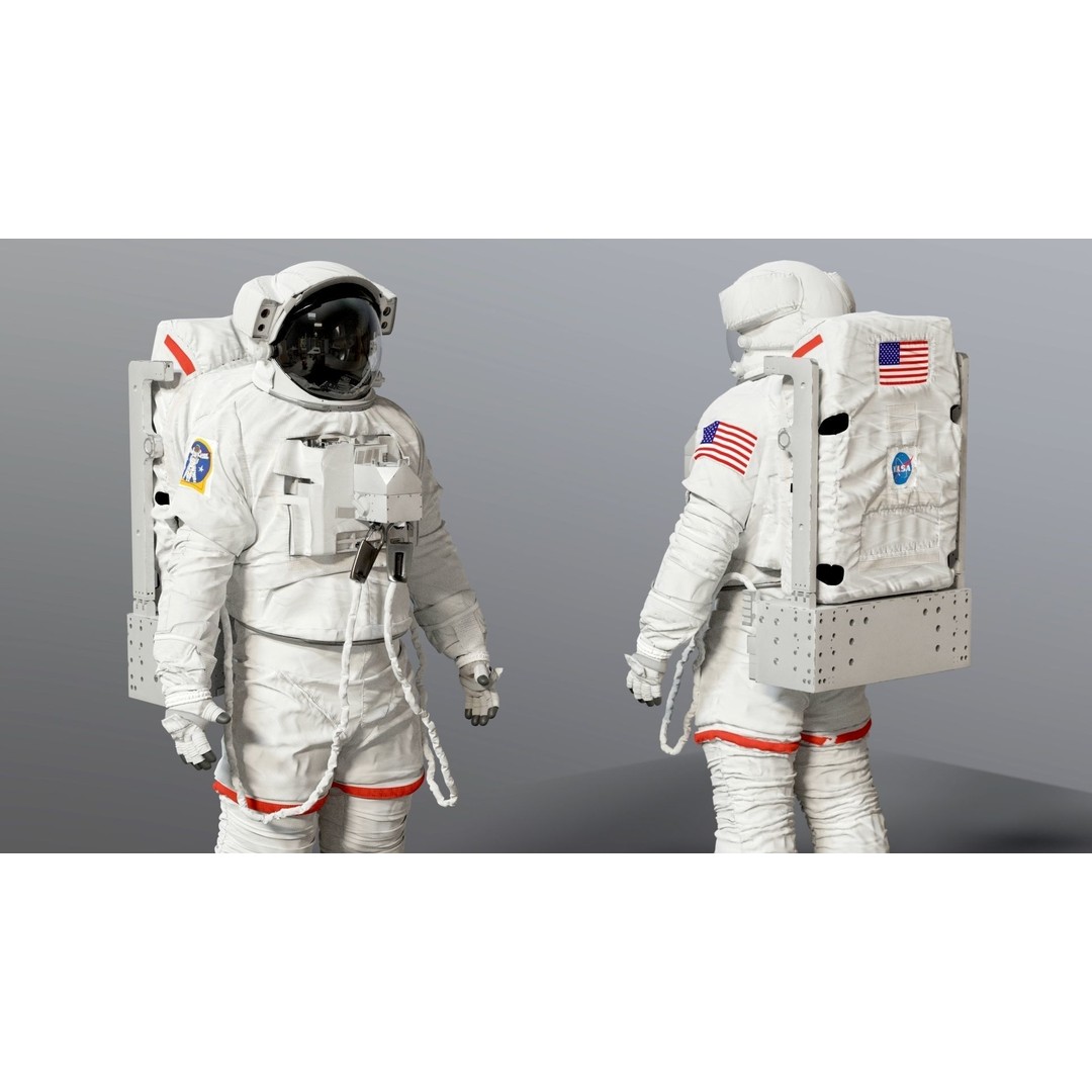 Spacesuit 3D Model – High Poly Astronaut EMU with PBR Textures - View 17