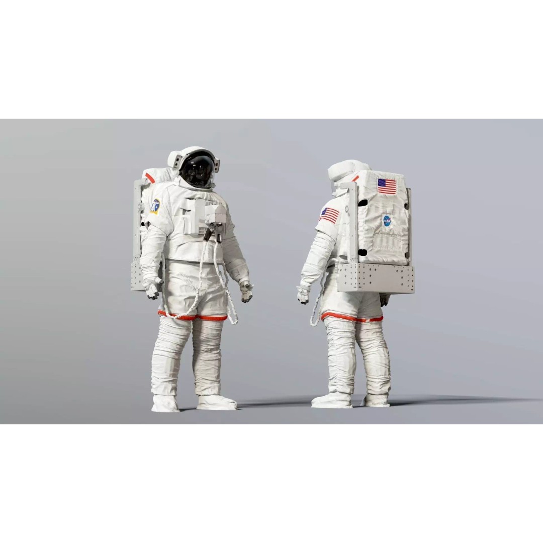 Spacesuit 3D Model – High Poly Astronaut EMU with PBR Textures - View 2