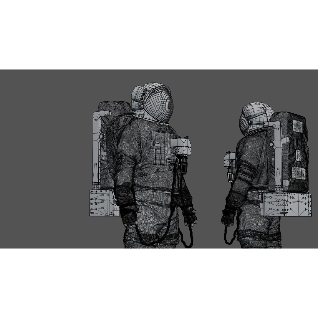 Spacesuit 3D Model – High Poly Astronaut EMU with PBR Textures - View 21