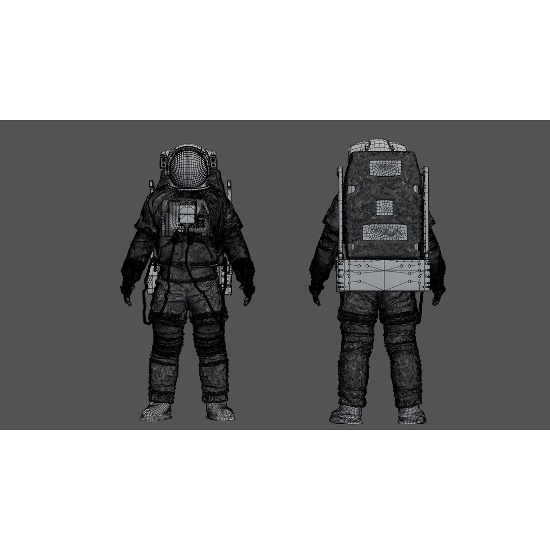 Spacesuit 3D Model – High Poly Astronaut EMU with PBR Textures - View 22