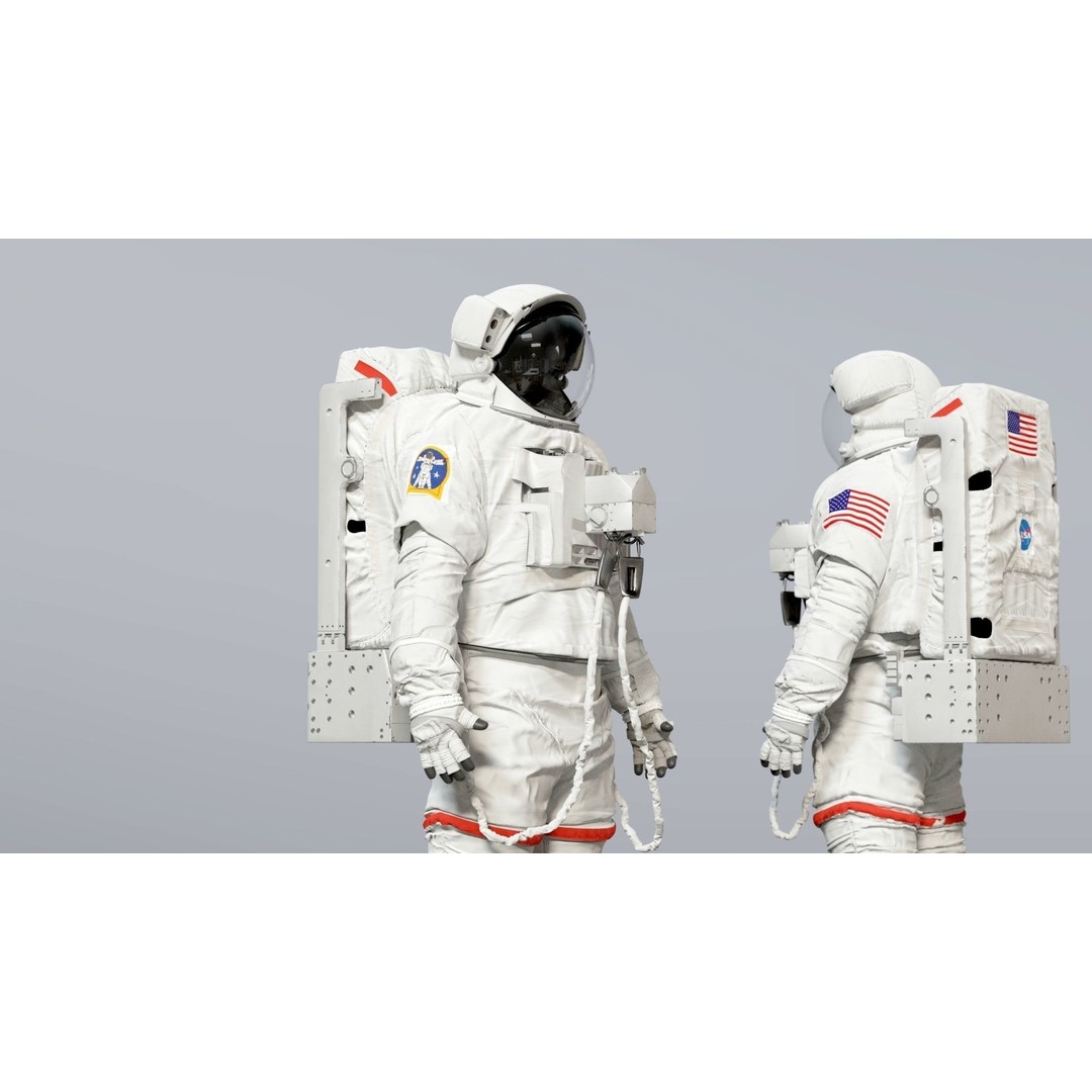 Spacesuit 3D Model – High Poly Astronaut EMU with PBR Textures - View 3
