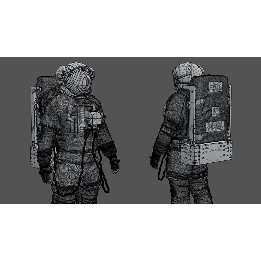 Spacesuit 3D Model – High Poly Astronaut EMU with PBR Textures - View 35