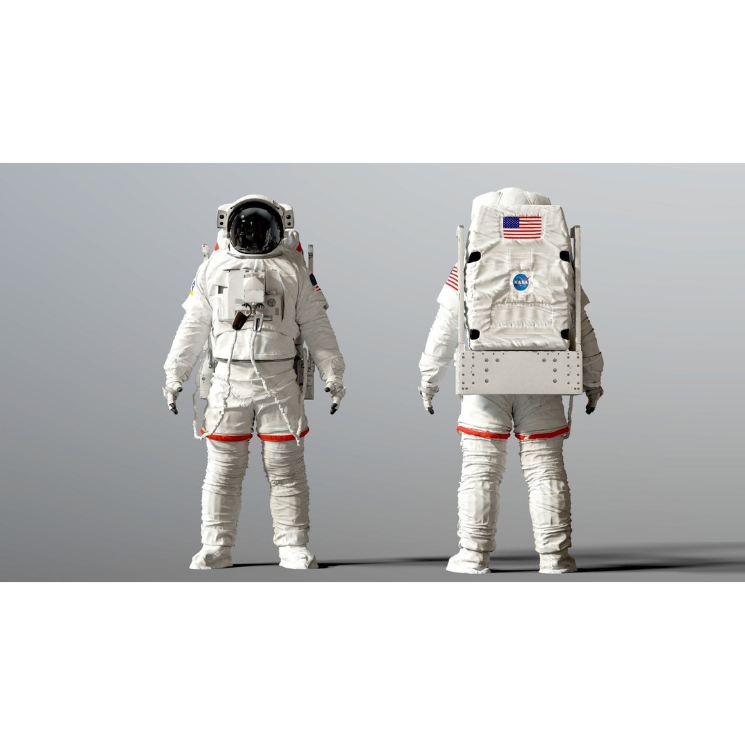 Spacesuit 3D Model – High Poly Astronaut EMU with PBR Textures - View 4