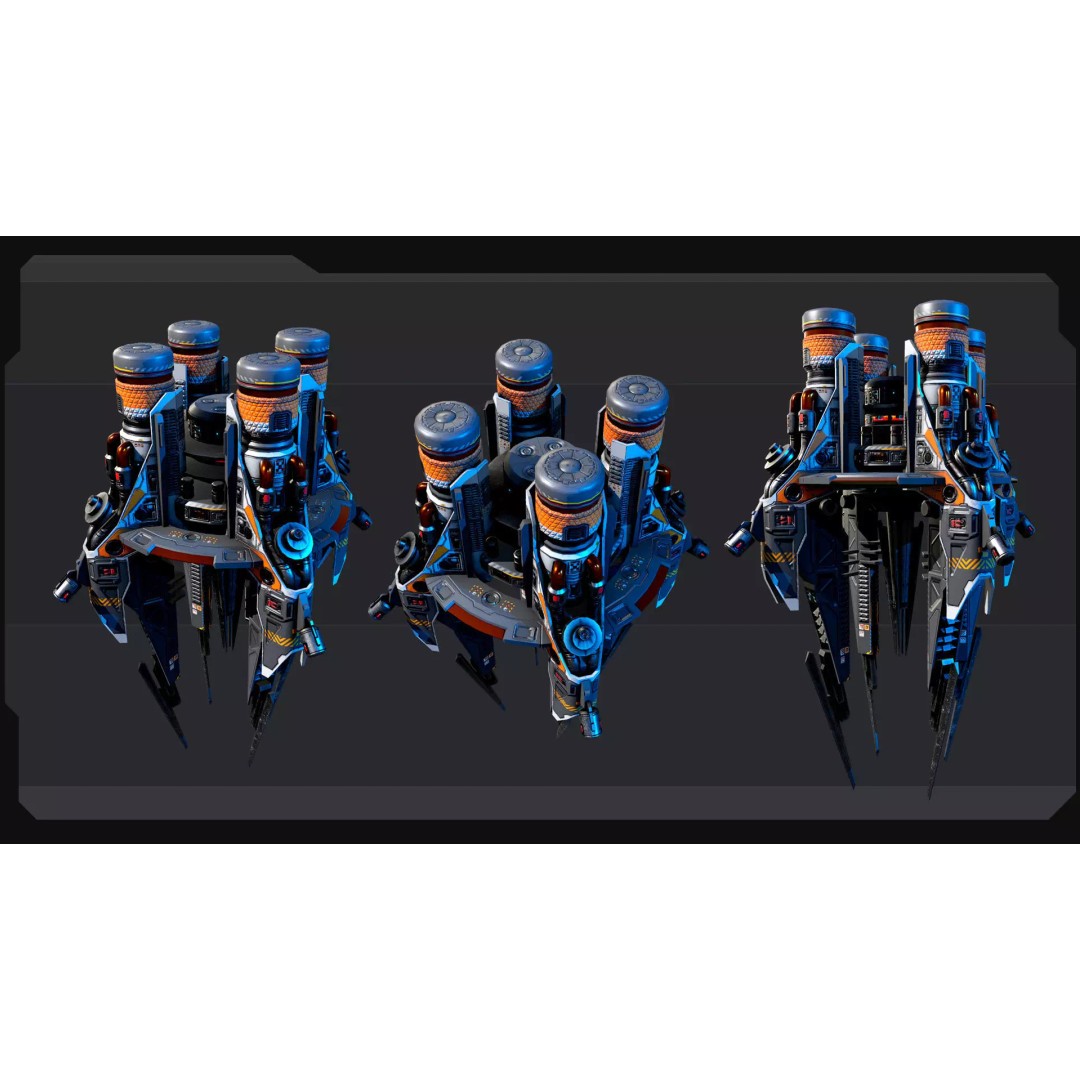 SF Terraformer 3D Model – Low Poly Spacecraft, FBX, OBJ Formats - View 4