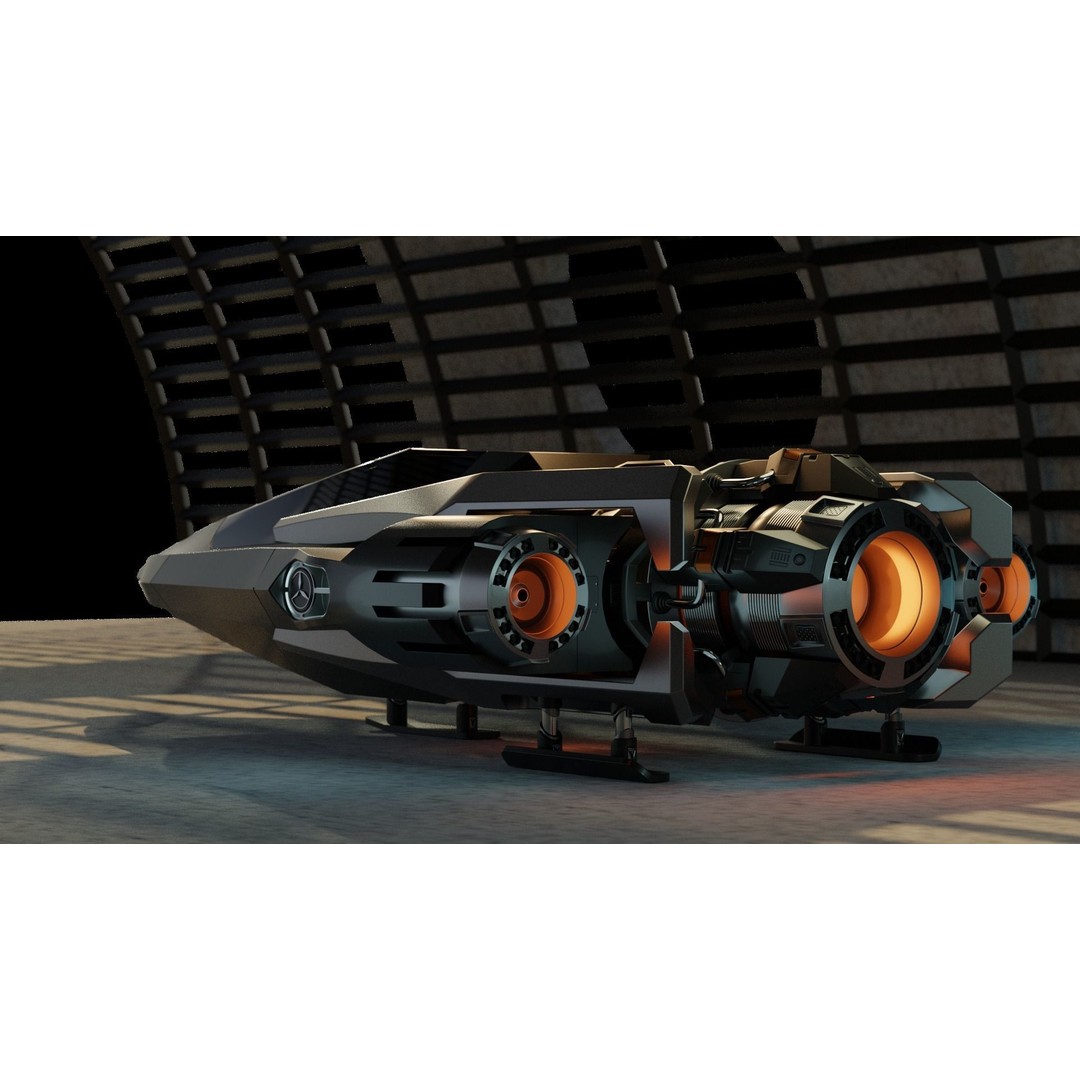 MecFlyes Spaceship 3D Model – High Poly Sci-Fi Vehicle, FBX