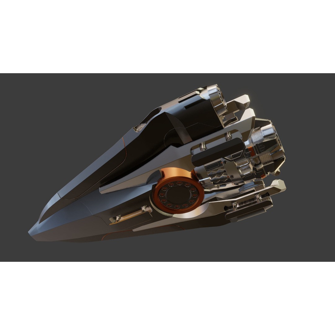 MecFlyes Spaceship 3D Model – High Poly Sci-Fi Vehicle, FBX - View 11