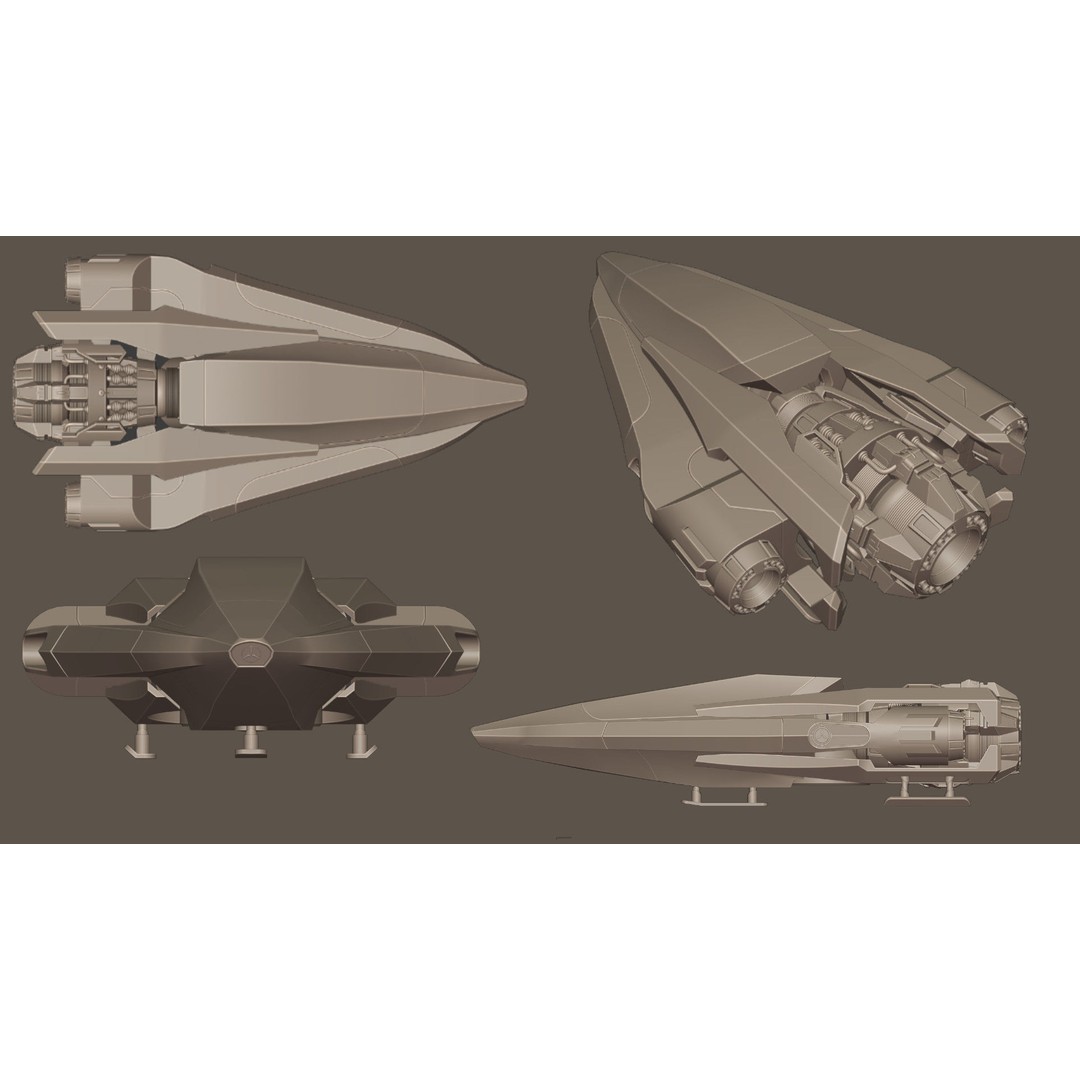 MecFlyes Spaceship 3D Model – High Poly Sci-Fi Vehicle, FBX - View 12