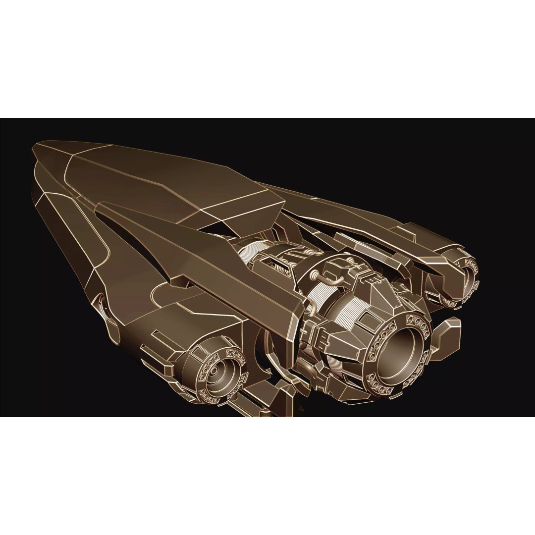 MecFlyes Spaceship 3D Model – High Poly Sci-Fi Vehicle, FBX - View 2
